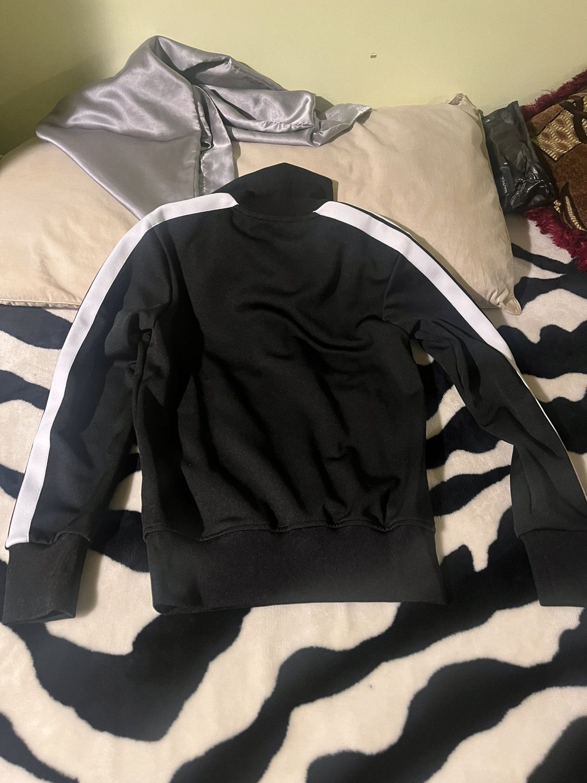 Palm Angels Palm Angels Classic Track Jacket in Black/ White Size US XXS / EU 40 - 2 Thumbnail