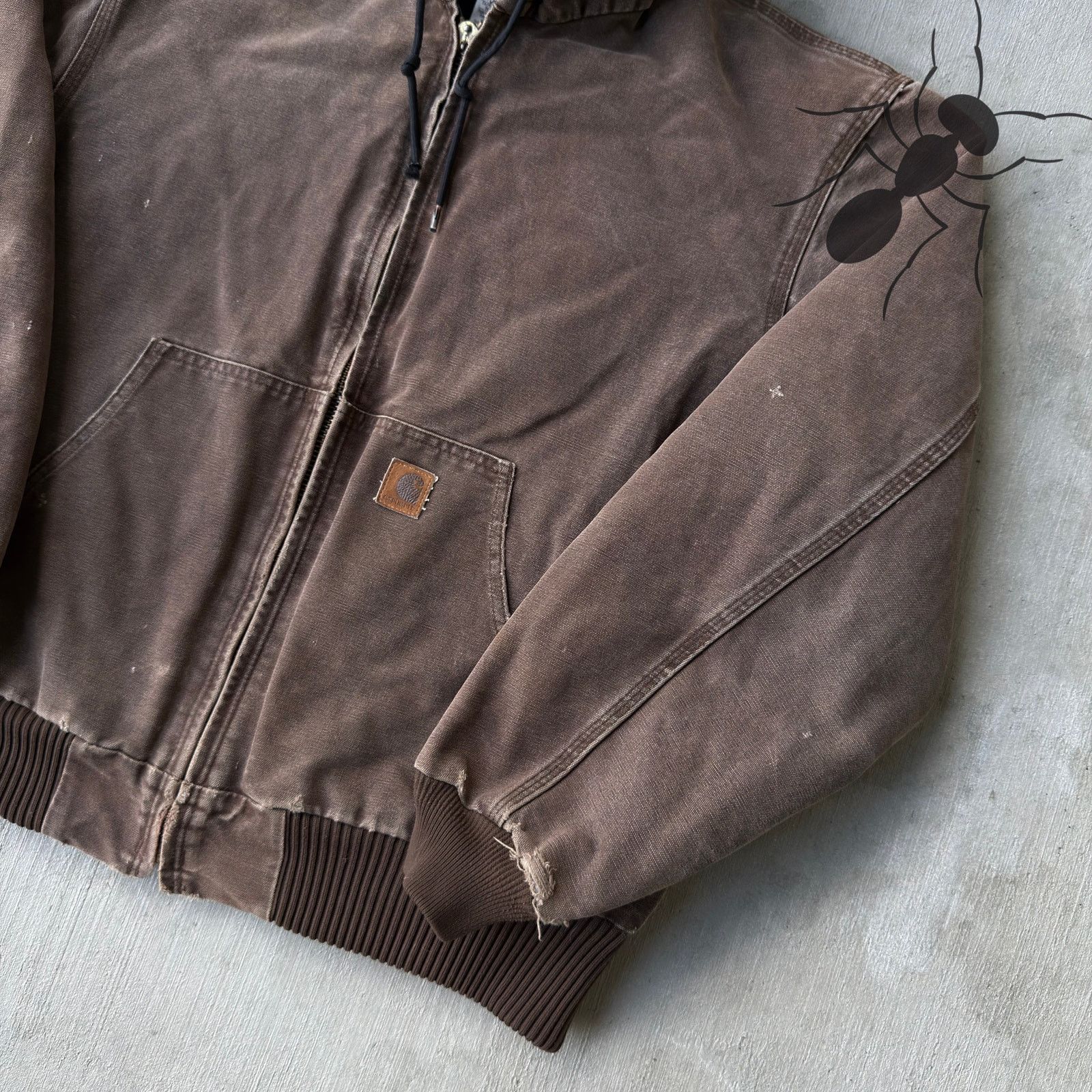 Carhartt × Vintage Carhartt J130 DKB brown hooded work wear vest Size US L / EU 52-54 / 3 - 4 Thumbnail