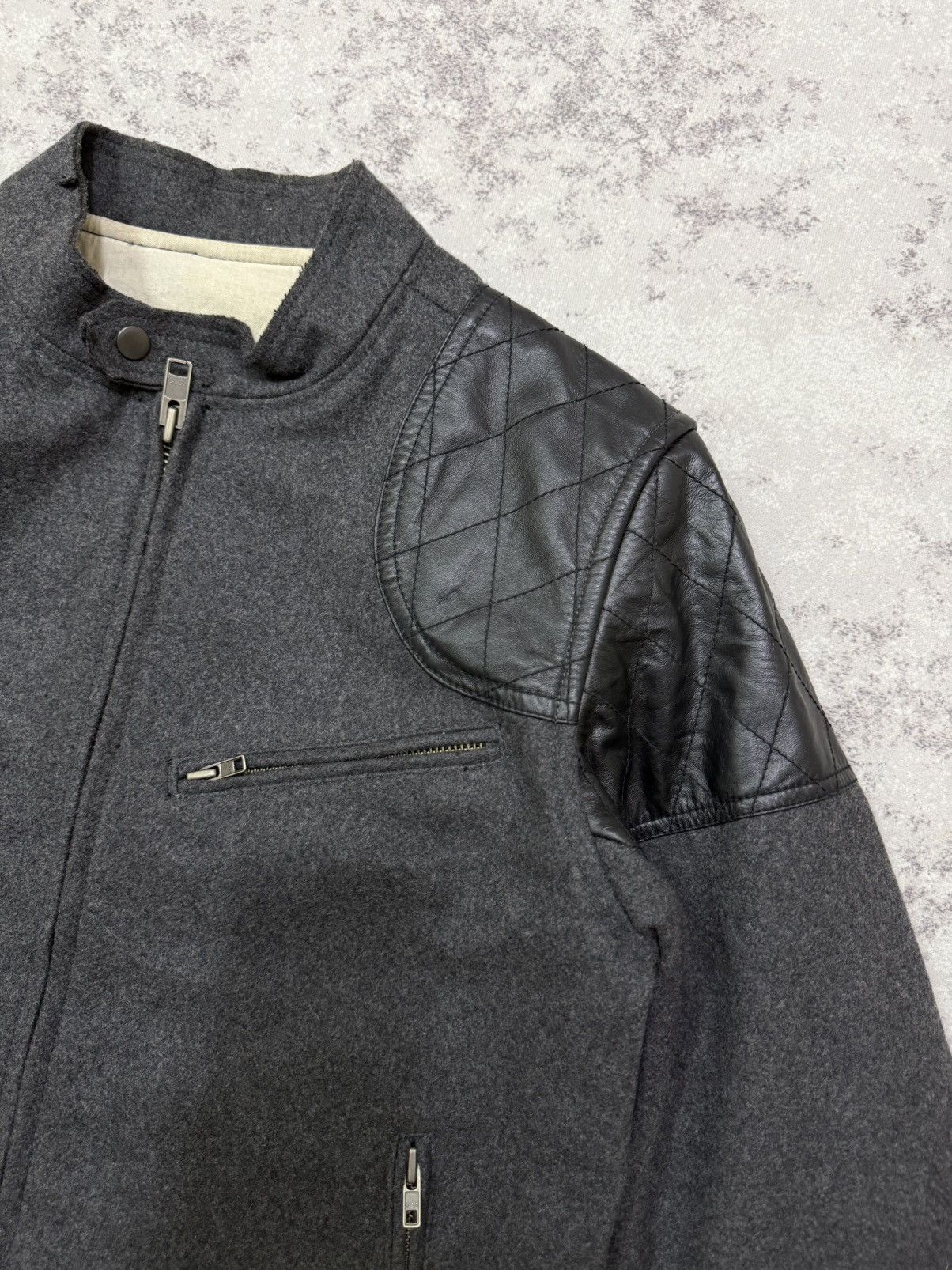 Chevignon Vintage Chevignon patch leather shoulder wool jacket Size US M / EU 48-50 / 2 - 5 Thumbnail