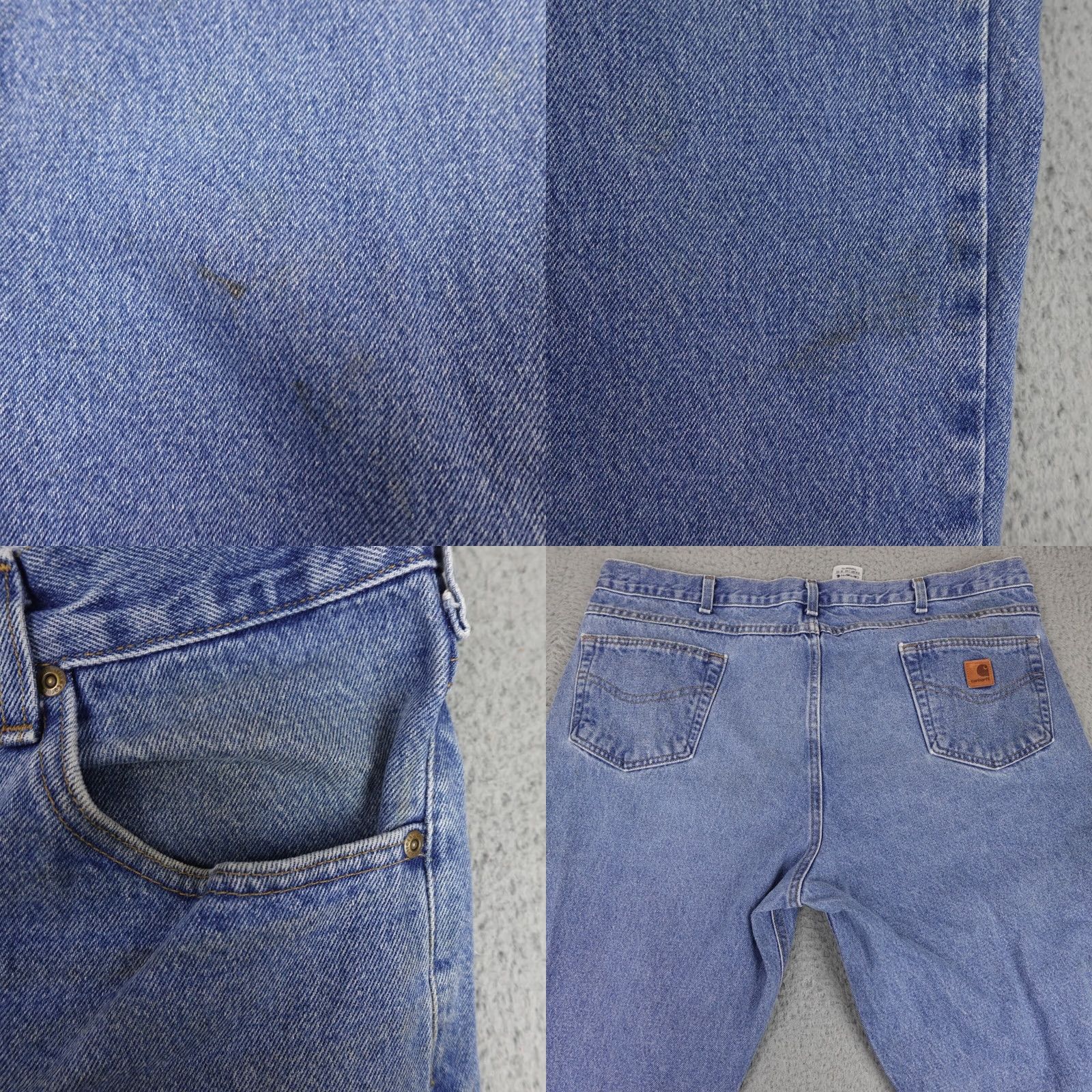 Carhartt Carhartt Jeans Mens 44x32 Blue Denim Patch B18 DST Work Regular 90s Logo USA Mens Size US 44 / EU 60 - 8 Thumbnail