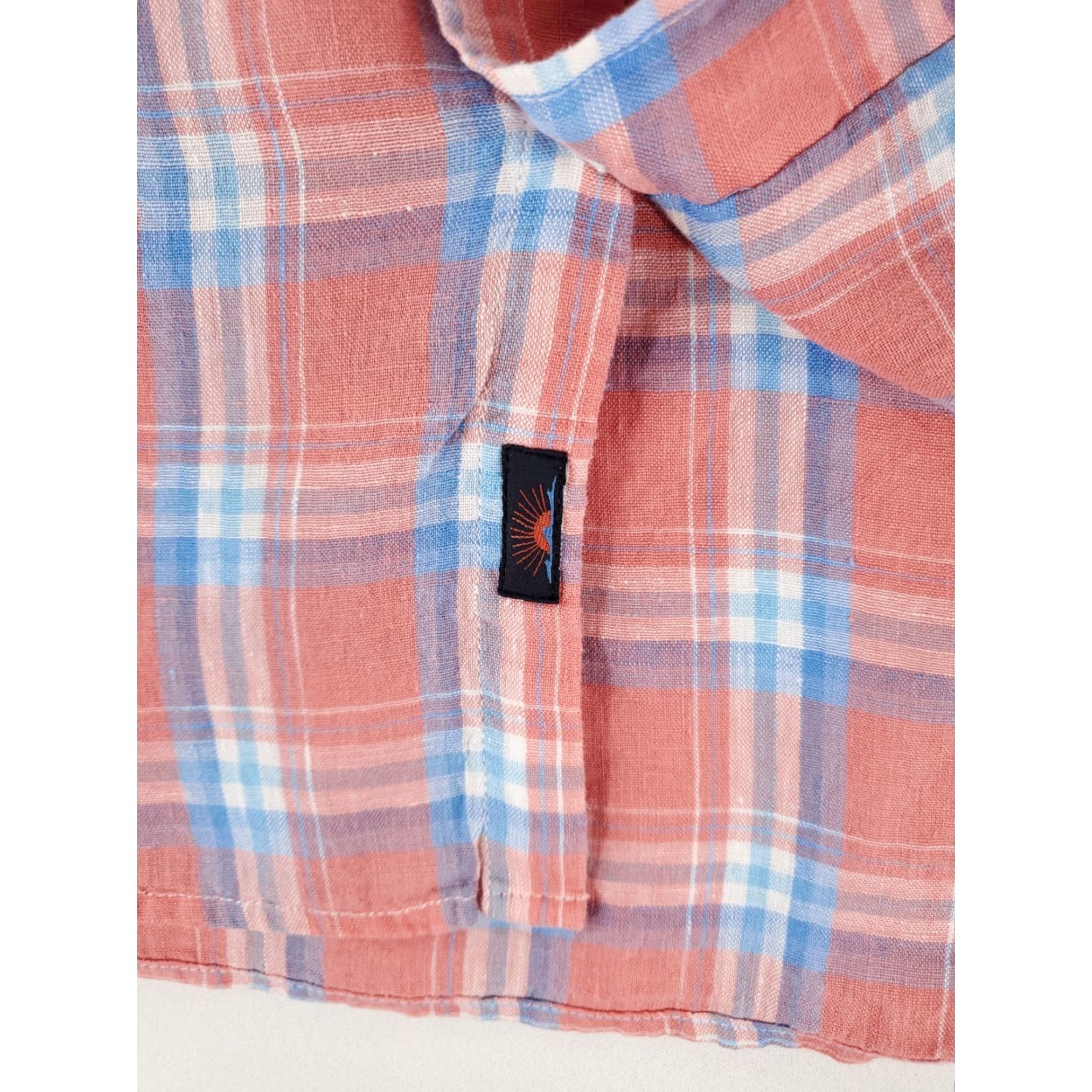 Faherty Faherty Button-Up Shirt Long Sleeve 100% Linen Mens L Multicolor Blue Pink Plaid Shirt Size US L / EU 52-54 / 3 - 2 Thumbnail