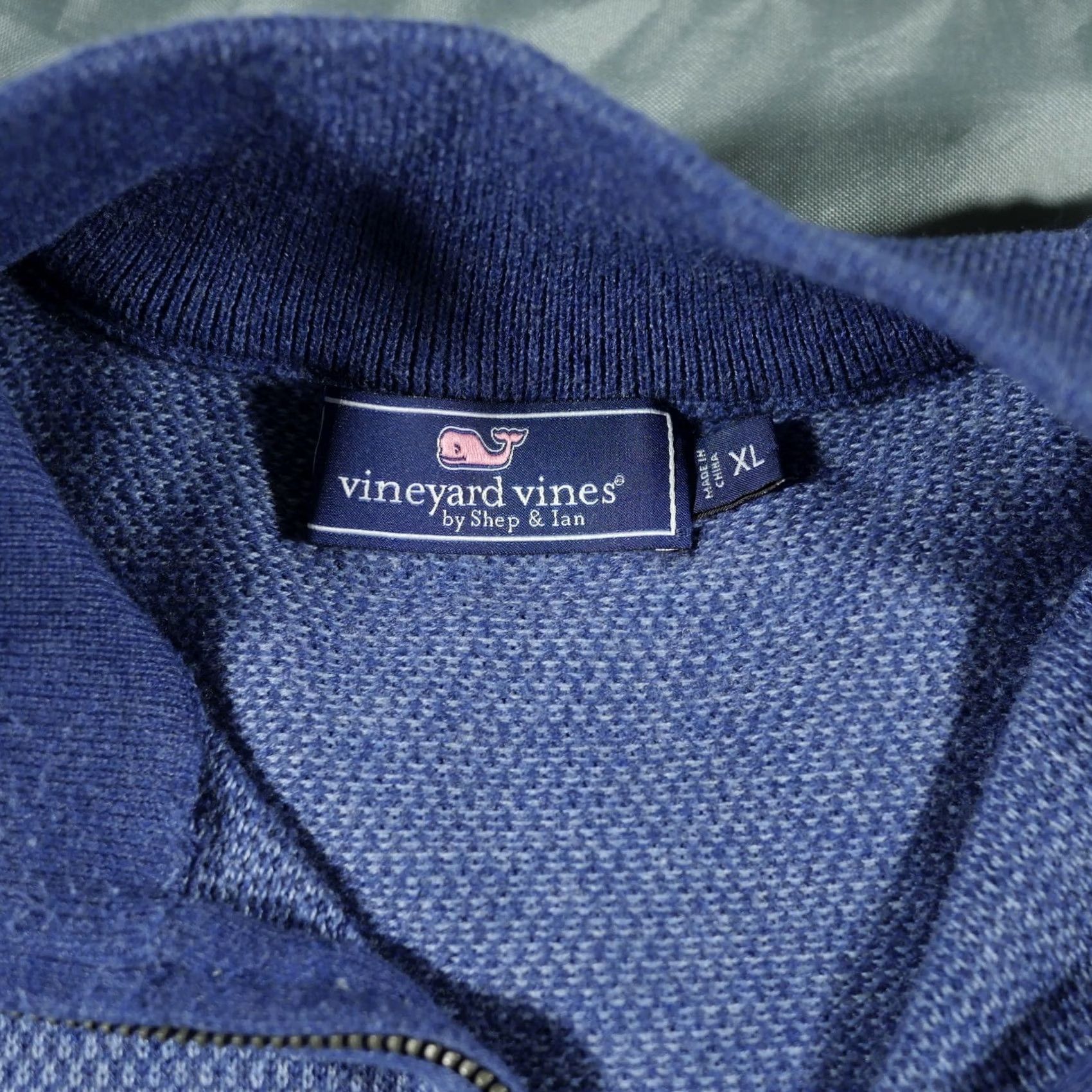 Vineyard Vines Vineyard Vines Sweater Mens XL Blue 1/4 Zip Wool Poly Golf Casual Prep Knit Pullover Long Sleeve Cachet Logo Classic Sports Navy Size US L / EU 52-54 / 3 - 3 Thumbnail