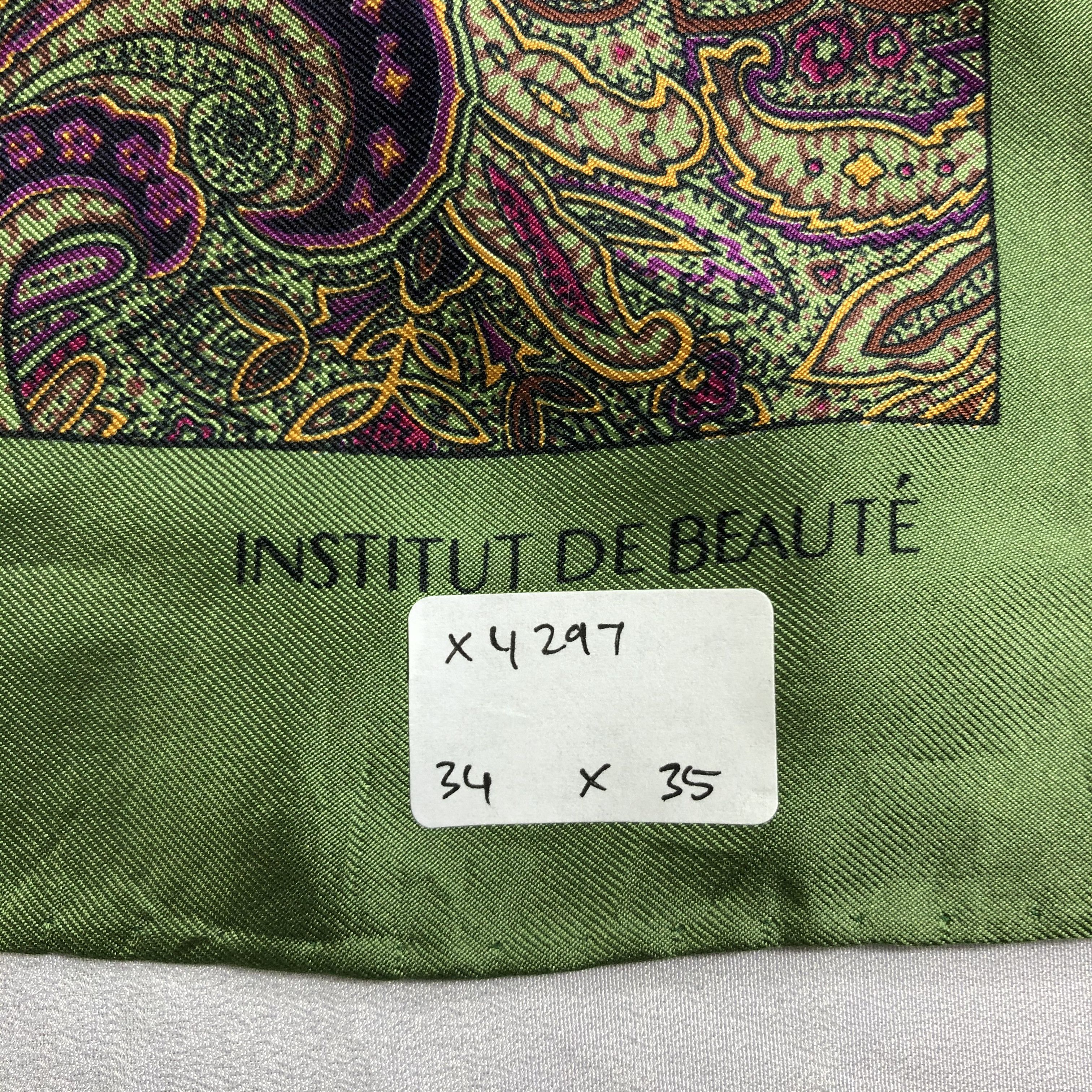 Vintage Vintage Institut De Beaute Silk Scarf Size ONE SIZE - 5 Thumbnail
