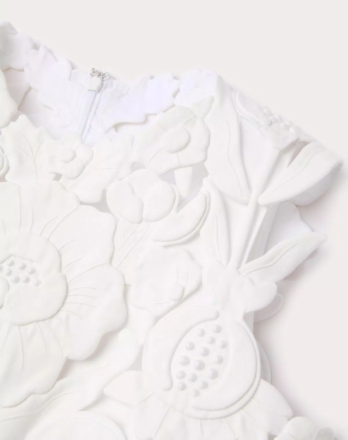 Valentino o1s1wg110525 Embroidered Light Splittable Dress in White Size S / US 4 / IT 40 - 7 Thumbnail