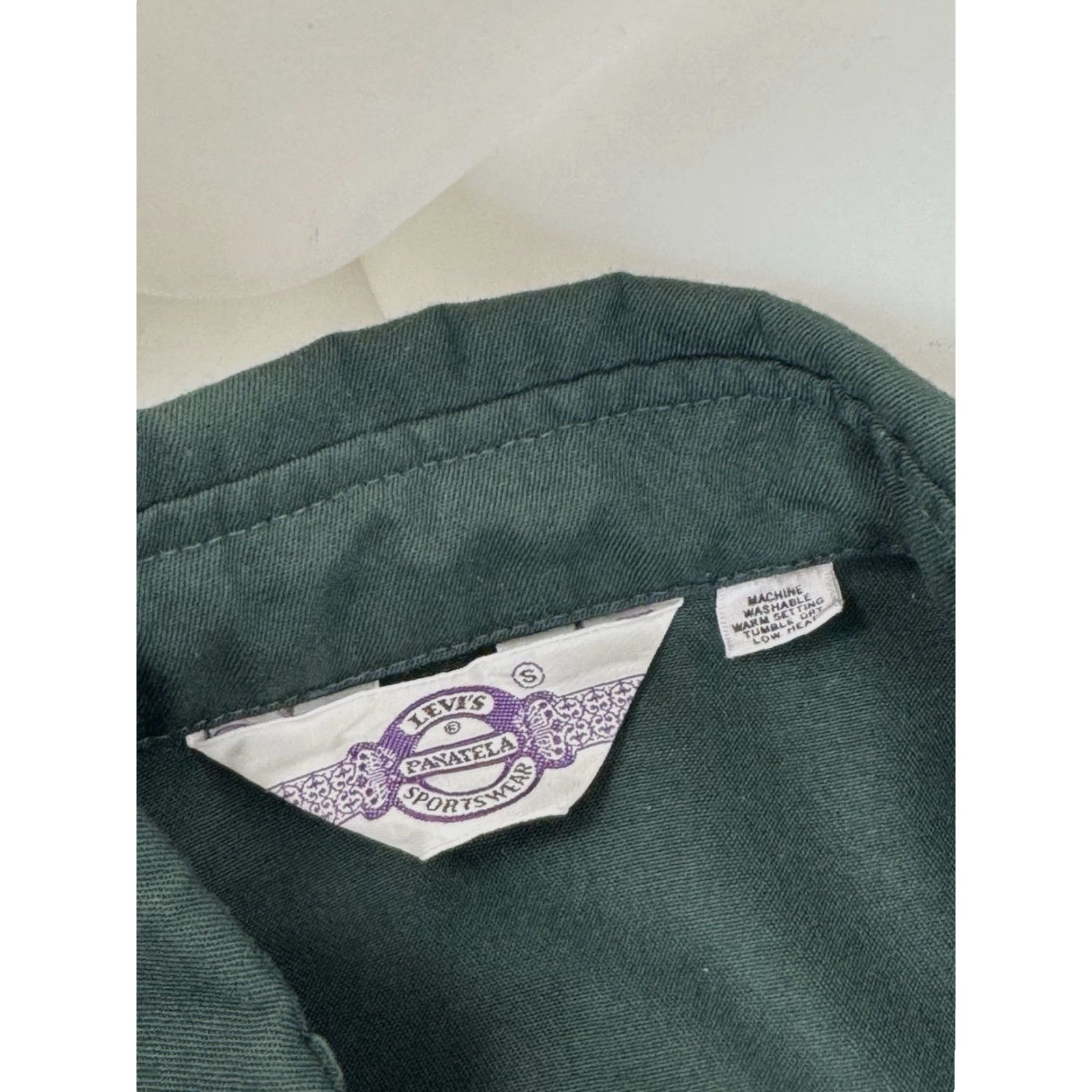 Levi's VINTAGE Levi's Panatela Work Shirt Mens S XS Green Long Sleeve Button-Up - 1980s style Size US S / EU 44-46 / 1 - 4 Thumbnail
