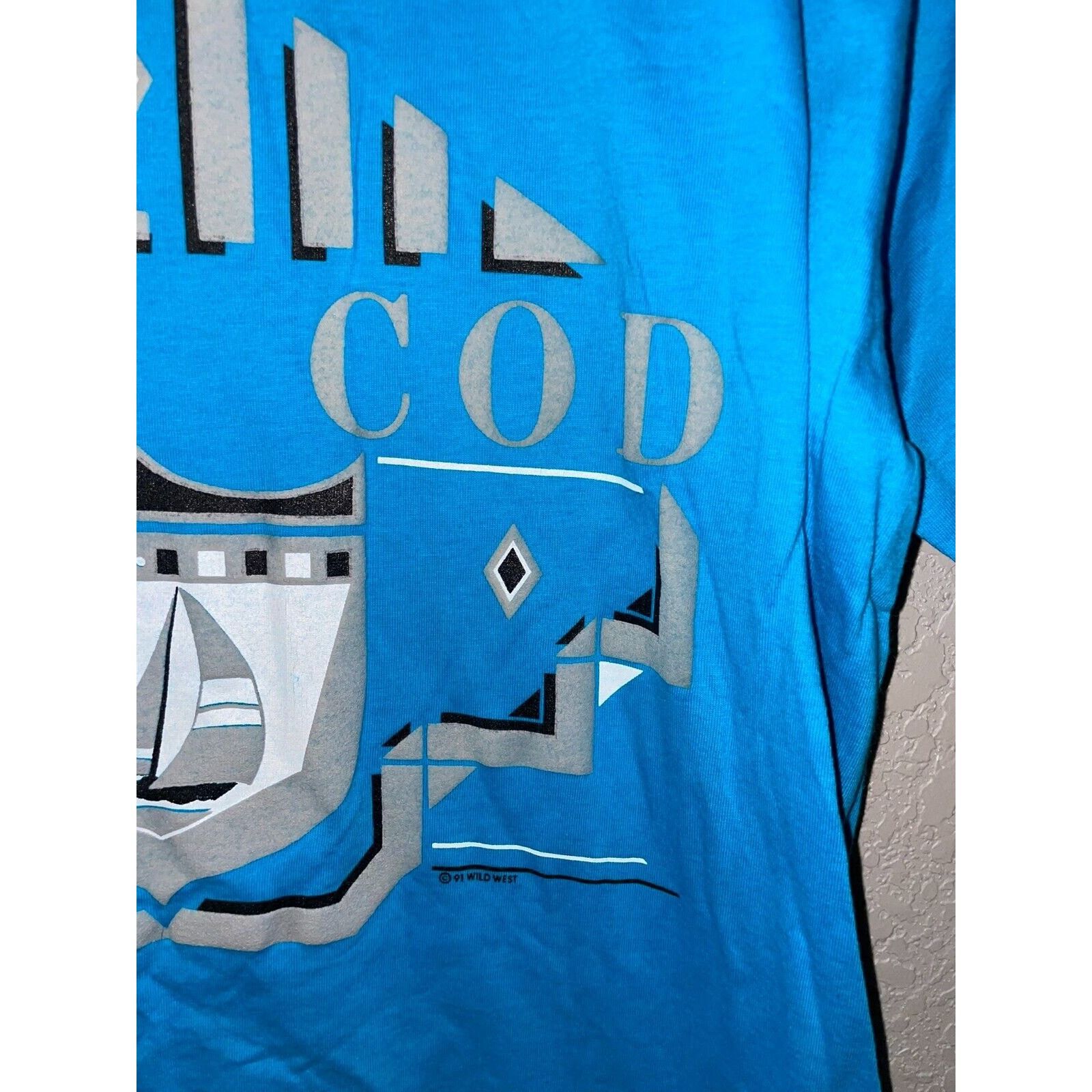 Jerzees Vintage Cape Cod Shirt MA Boat Sailboat Blue Tee VTG 90s L Size US L / EU 52-54 / 3 - 4 Thumbnail