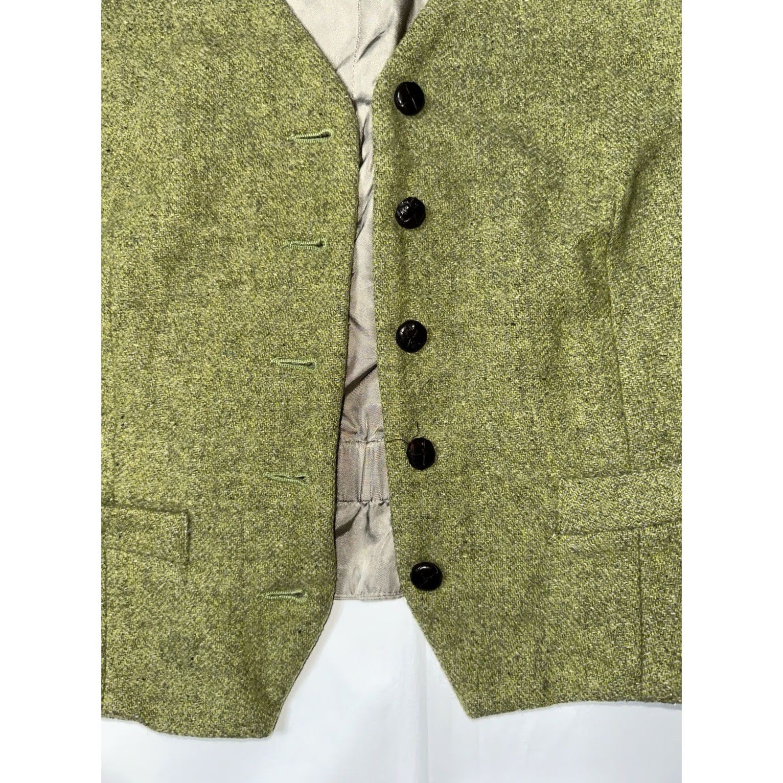 VINTAGE Ann Taylor Wool Vest Womens Size S Green 1997 main image 2