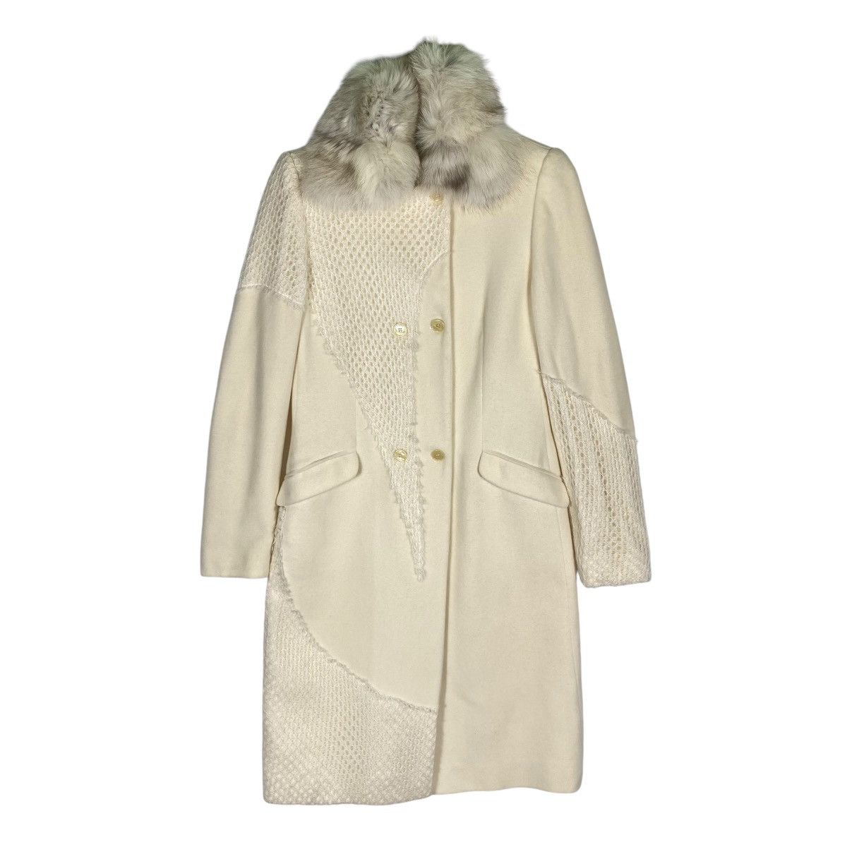 Versace × Versace Jeans Couture × Versus Versace Vintage Versace Jeans Couture Fur Collar Long Button Jacket Size S / US 4 / IT 40 - 2 Thumbnail
