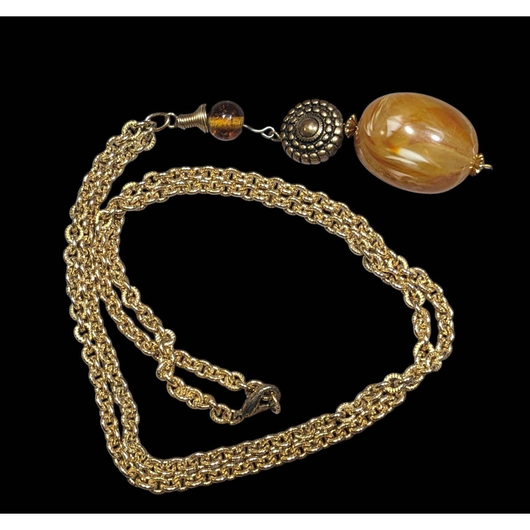 Other Retro Gold Tone And Honey Pendant Necklace Size ONE SIZE - 1 Thumbnail