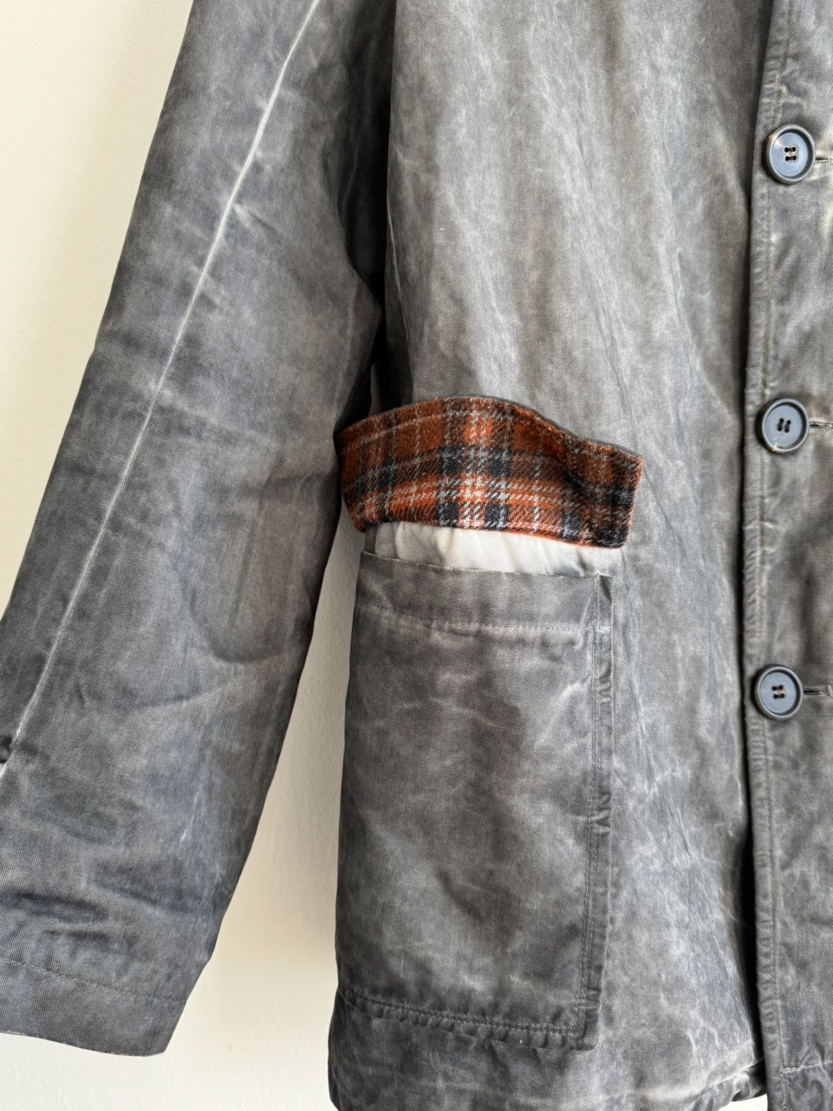 Our Legacy × Vintage Liquid Garment-Dye Natural Faded Workwear Jacket Lined Italy Size US M / EU 48-50 / 2 - 6 Thumbnail