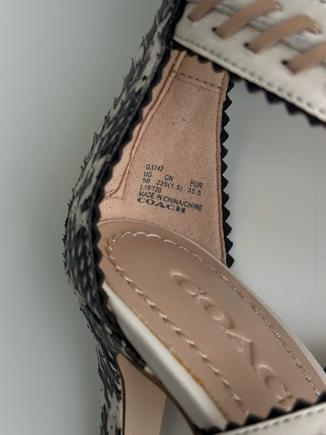 Coach Coach Bella Snakeskin Lace-Up Heel Sandals US 5 Size US 5 / IT 35 - 9 Thumbnail