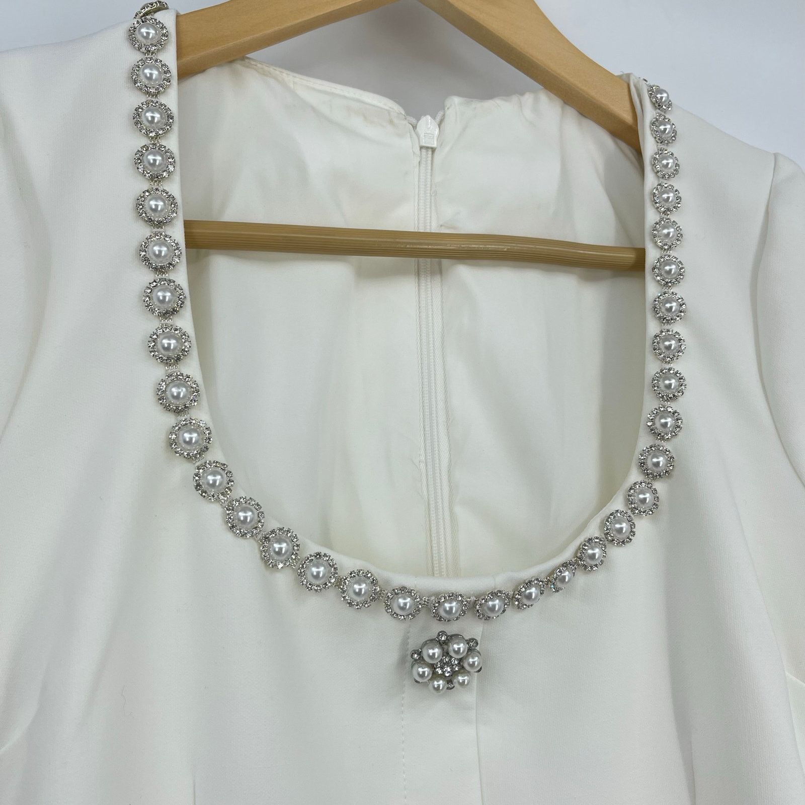 LIKELY LIKELY | Sergio Dress White Crystal Pearl Embellished Mini 6 Size M / US 6-8 / IT 42-44 - 9 Thumbnail