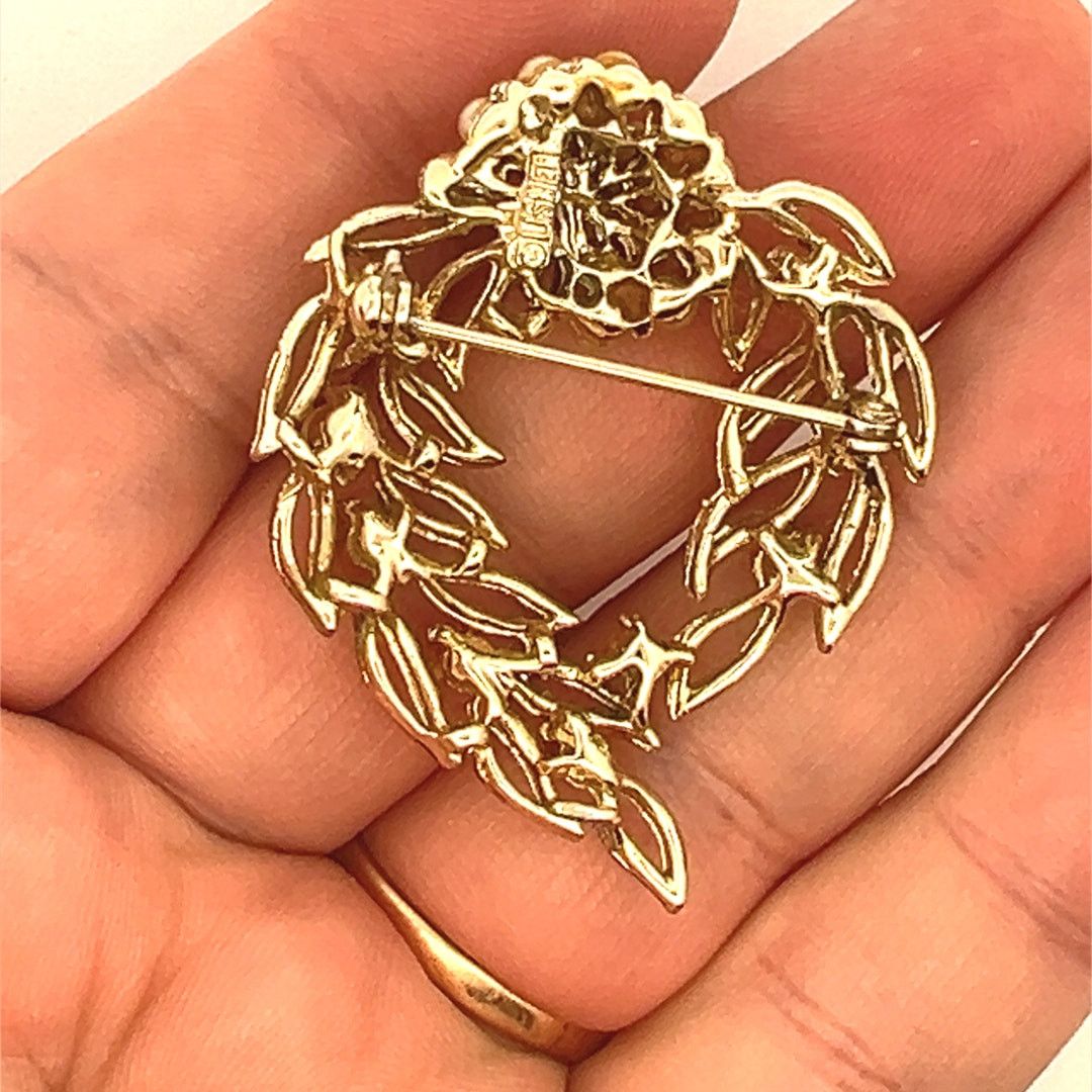 & Other Stories Lisner faux pearl Skeletal Leaf Brooch Size ONE SIZE - 7 Thumbnail