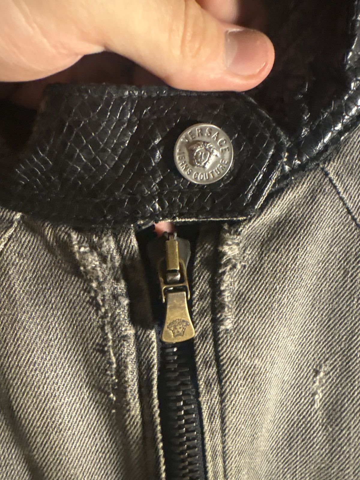 Versace Vintage versace moto jacket Size US L / EU 52-54 / 3 - 6 Thumbnail