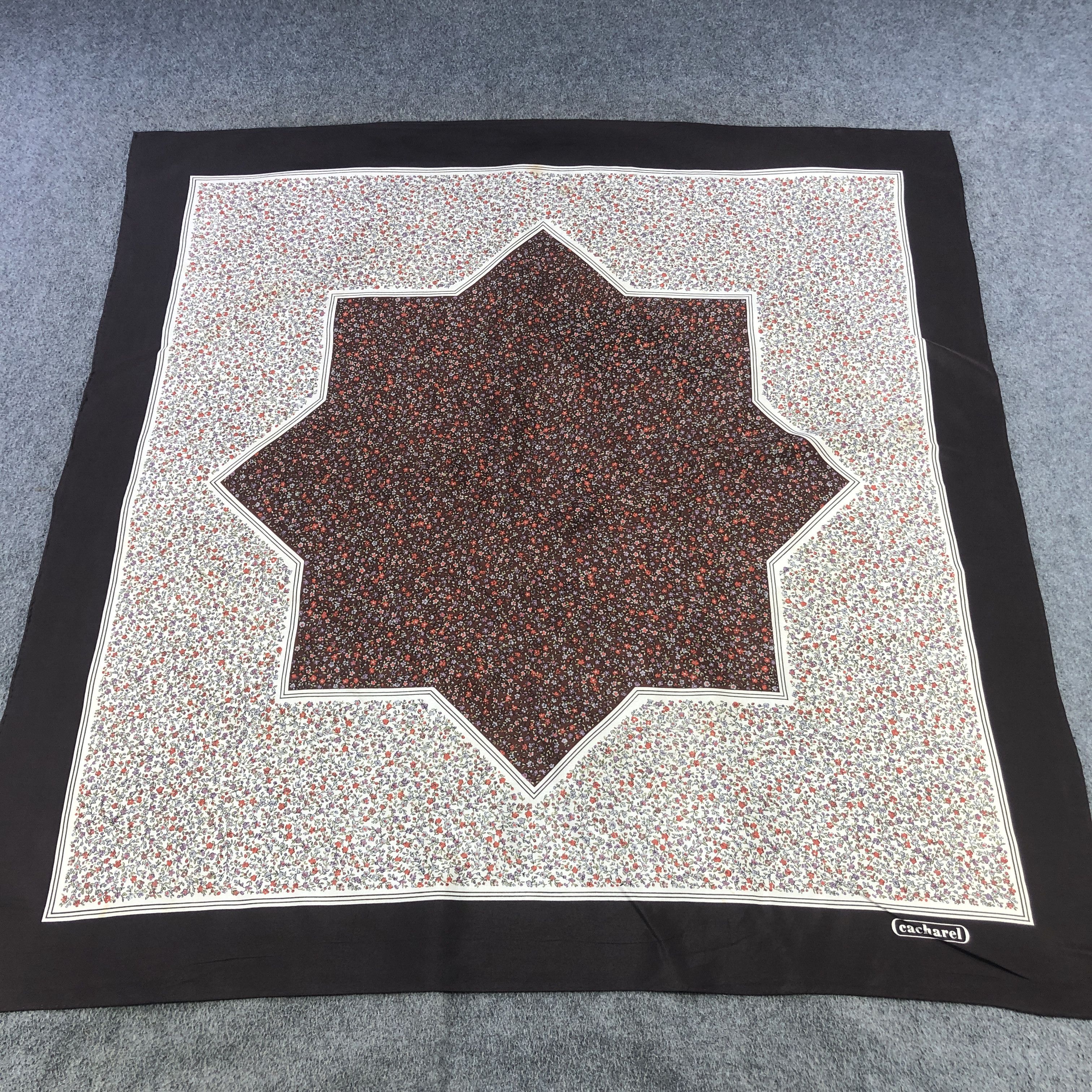Japanese Brand Vintage Cacharel Floral Silk Scarf M1204 Size ONE SIZE - 2 Thumbnail