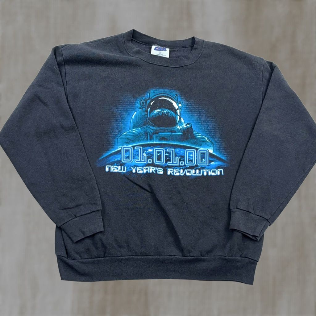 Vintage Vintage TSA Sweatshirt Men L Crewneck Black Graphic Print 90s Retro Hipster Fleece Cotton Blend USA Size US L / EU 52-54 / 3 - 1 Thumbnail