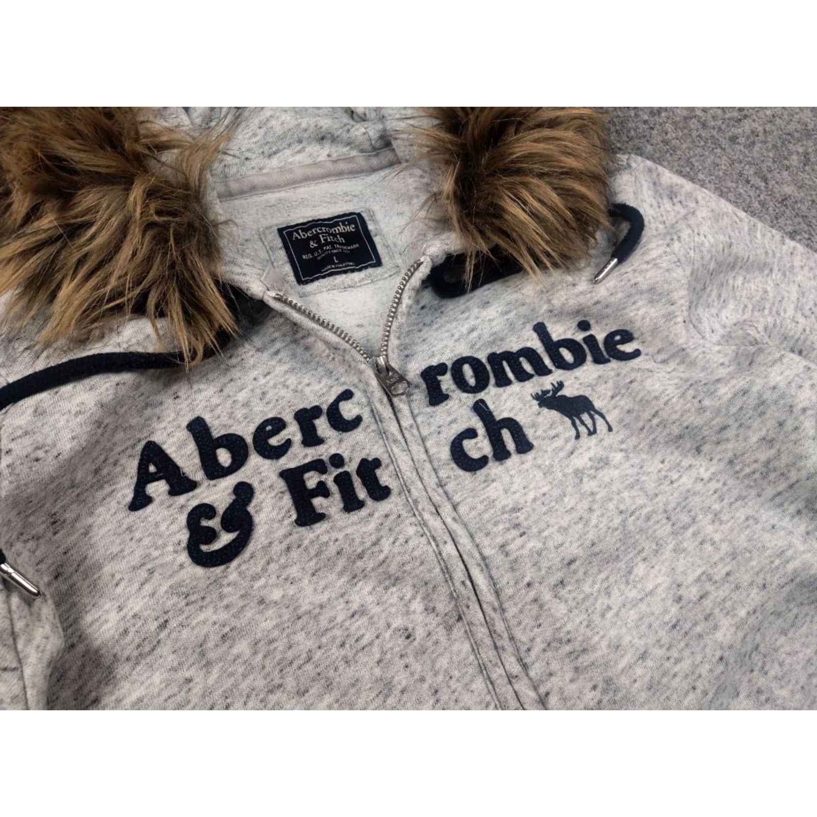 Abercrombie & Fitch Vintage Abercrombie Hoodie Rare Fur Zip Y2K Style if six was nine Opium LGB Size US L / EU 52-54 / 3 - 4 Thumbnail