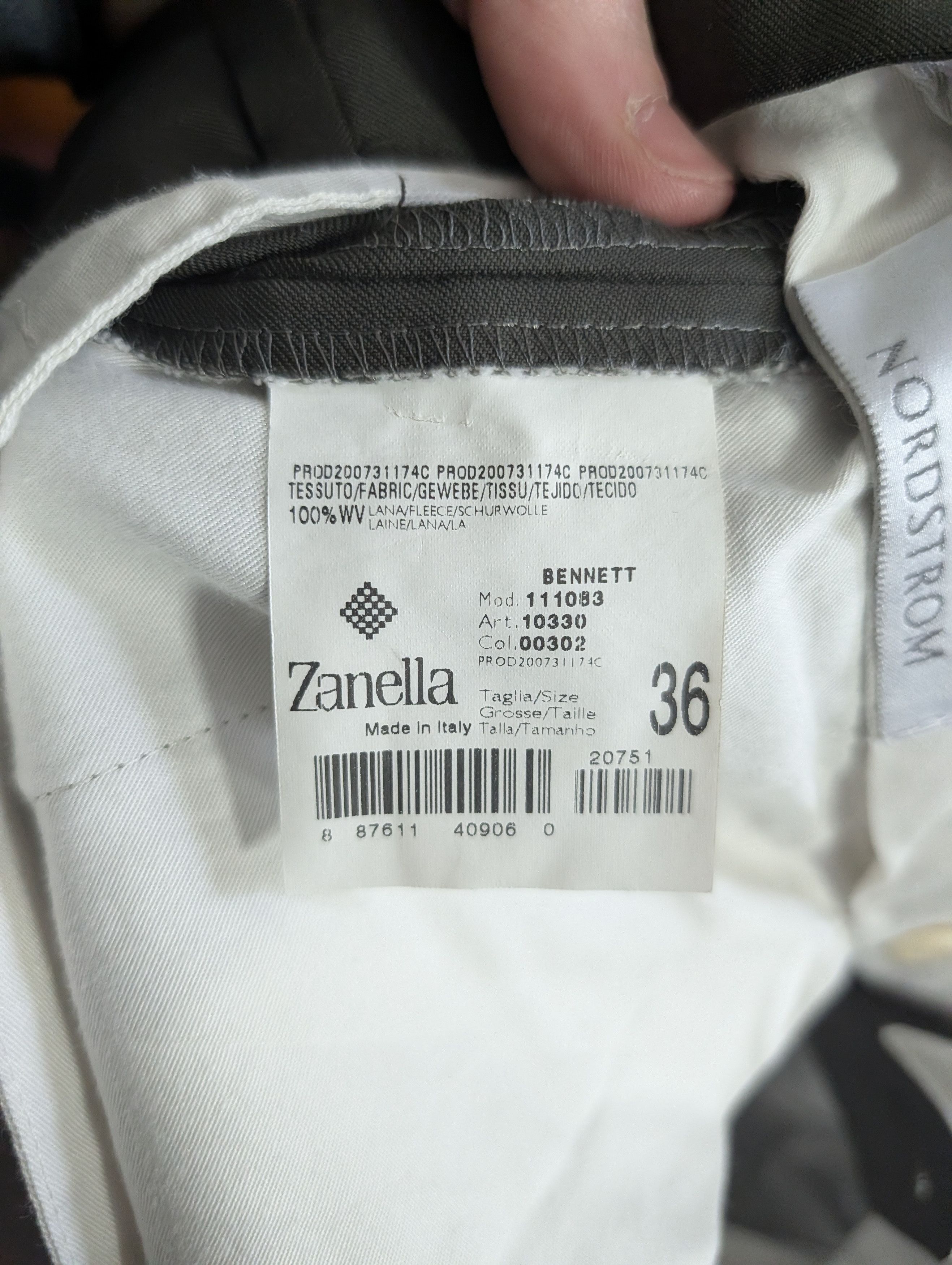 Zanella Dark green virgin wool Italian pants for Nordstrom Size US 35 - 12 Thumbnail