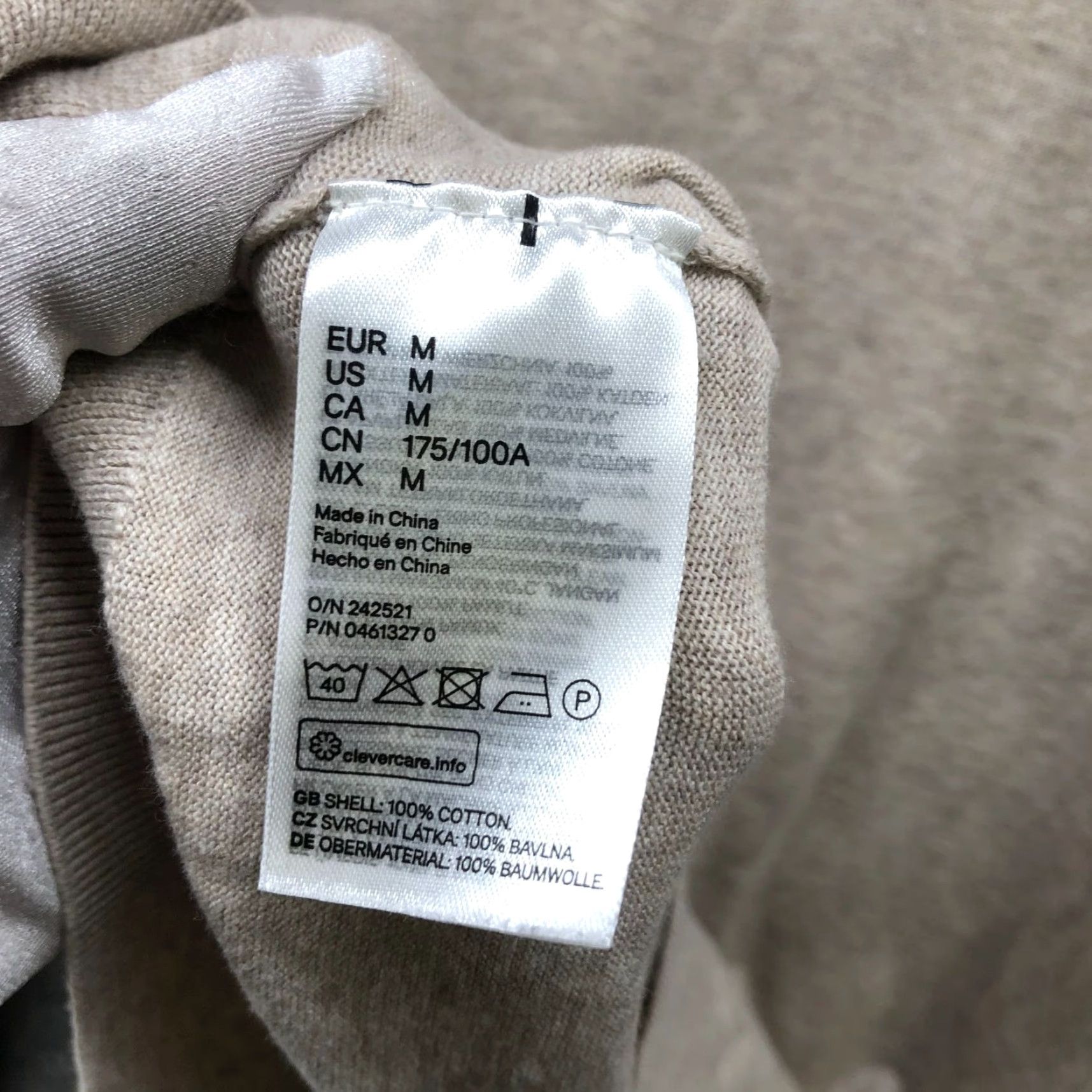 H&M H&M Mens Sweater Pullover Turtleneck Long Sleeve Lightweight Cotton Knit M Beige Casual Fall Winter Size US M / EU 48-50 / 2 - 8 Thumbnail