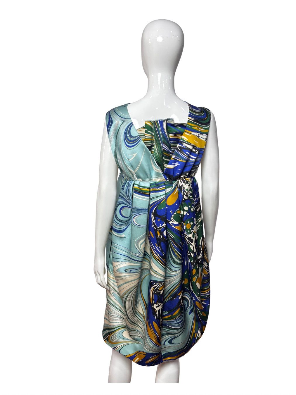 Stella McCartney Stella McCartney Abstract Print Silk Sleeveless Dress Size L / US 10 / IT 46 - 5 Thumbnail