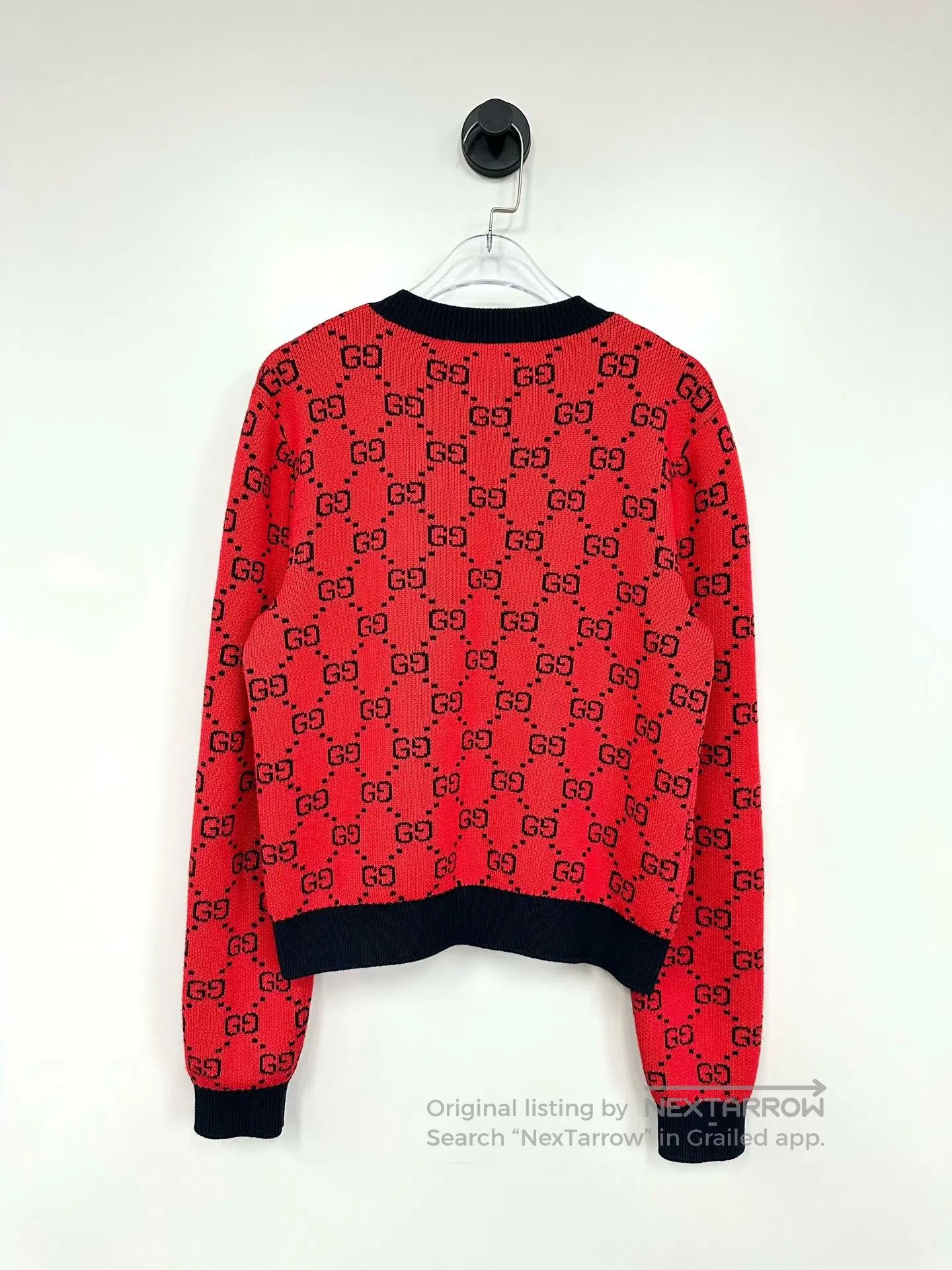 Gucci Guicci Red Double G Printed Logo Knit Cardigan| Size US XS / EU 42 / 0 - 2 Thumbnail