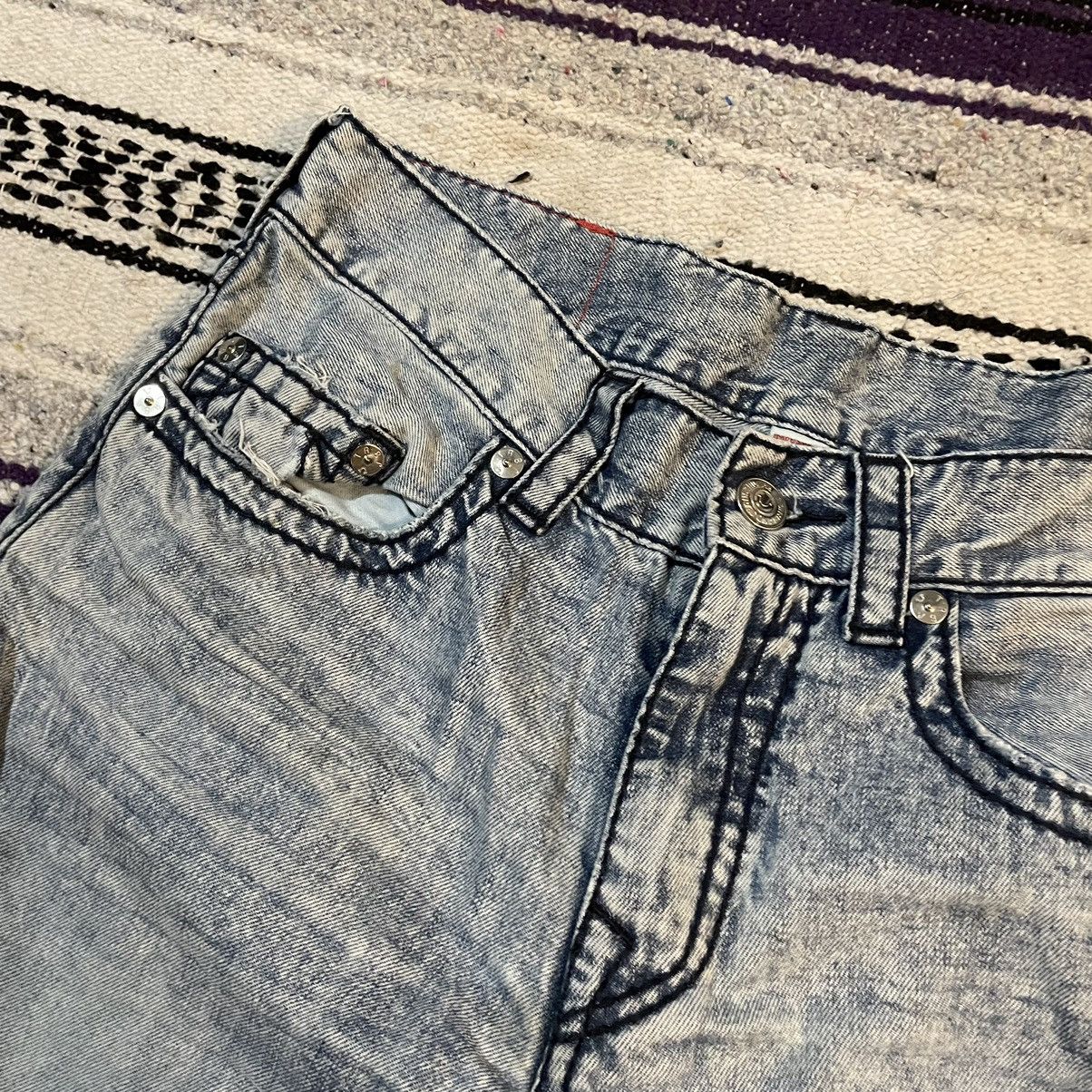 True Religion True Religion Skinny Stone Wash Blue Denim Jeans 35x31 Size US 35 - 4 Thumbnail