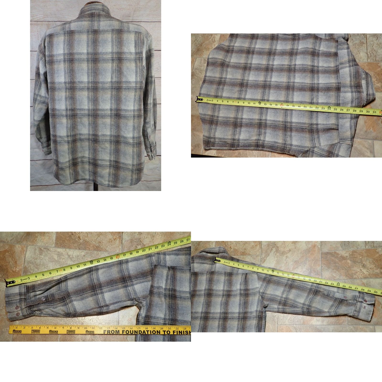 Vintage VINTAGE Ponderosa Shirt Mens L Shadow Plaid Wool Flannel Rugged Blue 80s Western Classic Best as MEN'S LARGE Size US L / EU 52-54 / 3 - 8 Thumbnail
