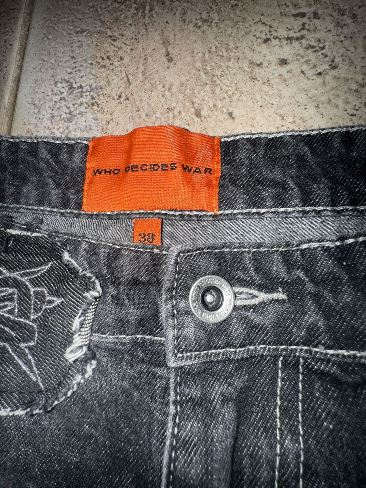 Ev Bravado × Who Decides War Who Decides War by MRDR BRVDO Black Thorned Pocket Jeans Size US 38 / EU 54 - 5 Thumbnail