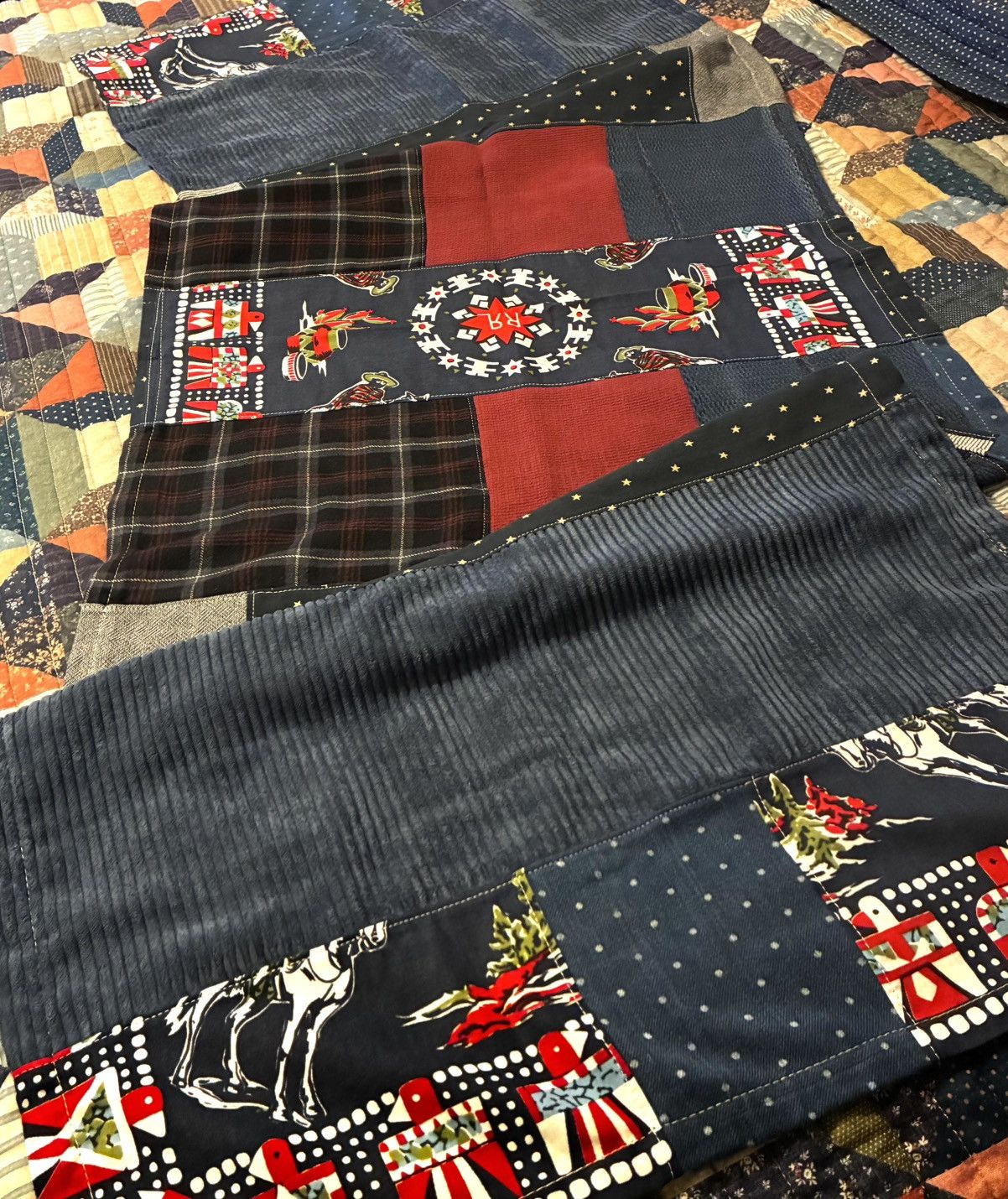 RRL Ralph Lauren CUSTOM RRL/ RL PATCHWORK SCARF (100% UPCYCLED RRL FABRIC) Size ONE SIZE - 7 Thumbnail