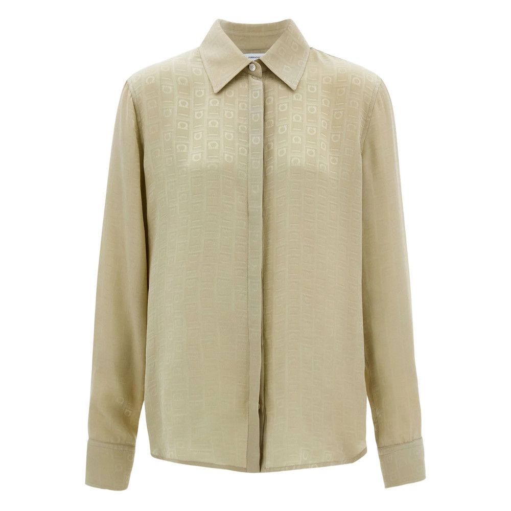 Salvatore Ferragamo Ferragamo NEUTRALS Tops - Shirts Size L / US 10 / IT 46 - 1 Thumbnail