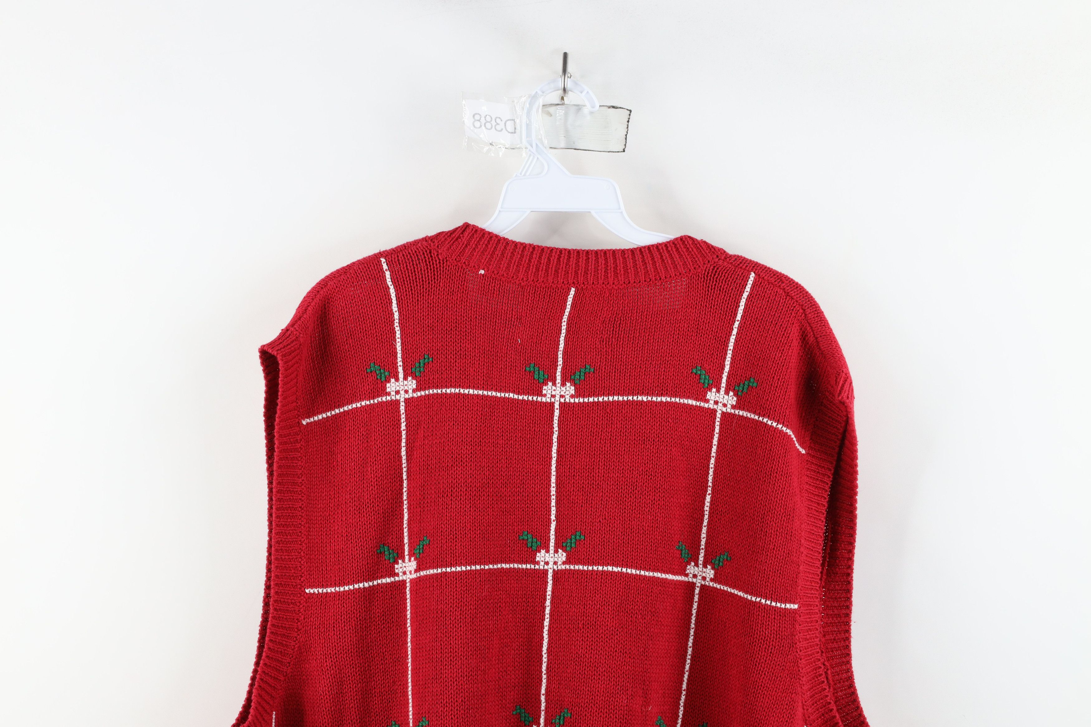 Vintage Deadstock Vintage 90s Tree Needlepoint Knit Sweater Vest Size XXL / US 16-18 / IT 52-54 - 10 Thumbnail