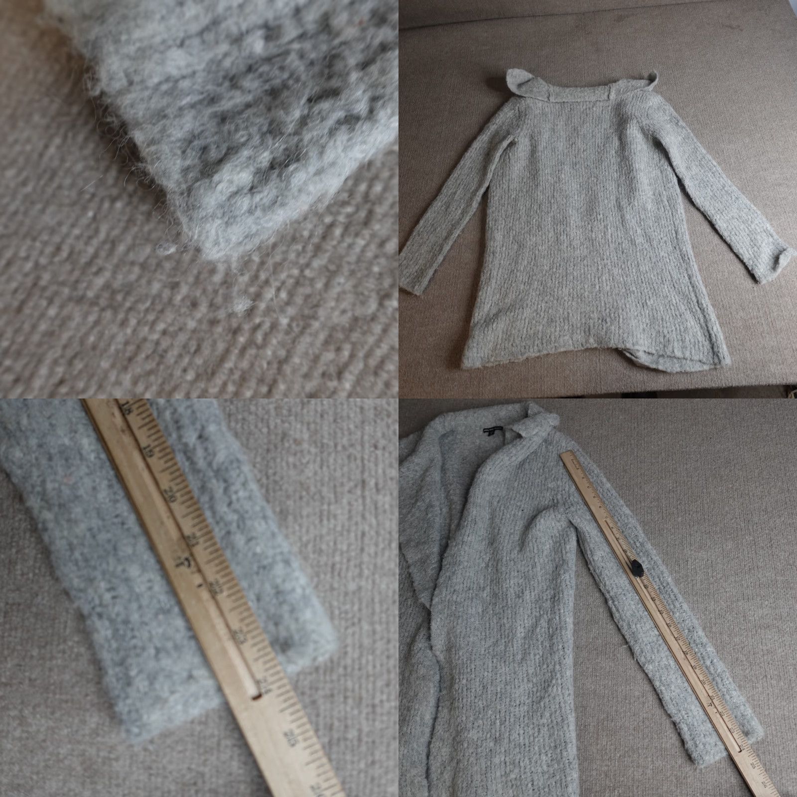 James Perse James Perse Womens Sweater XS Gray Open Front Boucle Cardigan Size XS / US 0-2 / IT 36-38 - 8 Thumbnail