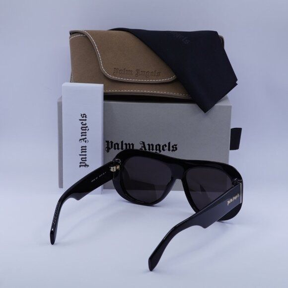 Palm Angels Palm Angels PERI103 ELFIN 1007 Sunglasses Black Aviator Size ONE SIZE - 9 Thumbnail