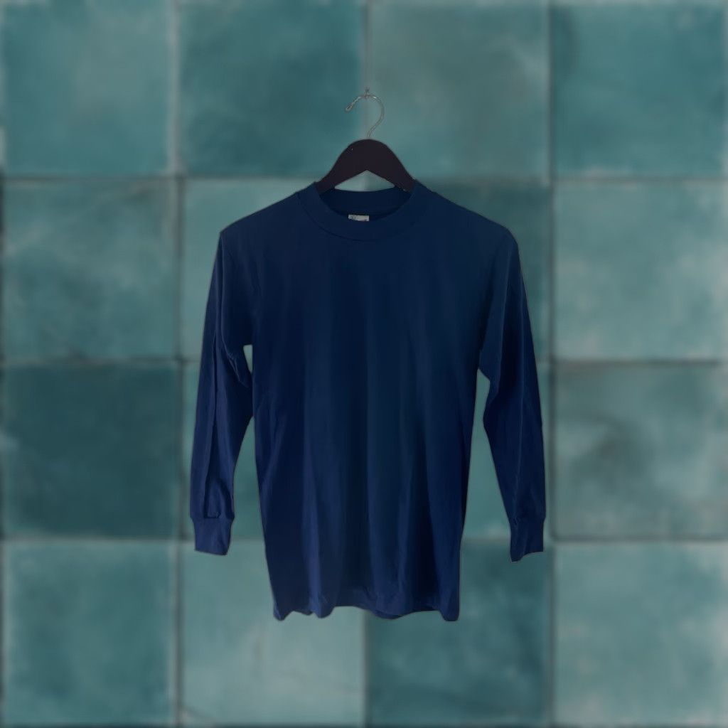 Vintage vintage RP Sportswear long sleeve tee Mens S blue 80s 50/50 cotton poly made in USA deadstock NWOT crew neck shirt Size US S / EU 44-46 / 1 - 1 Thumbnail