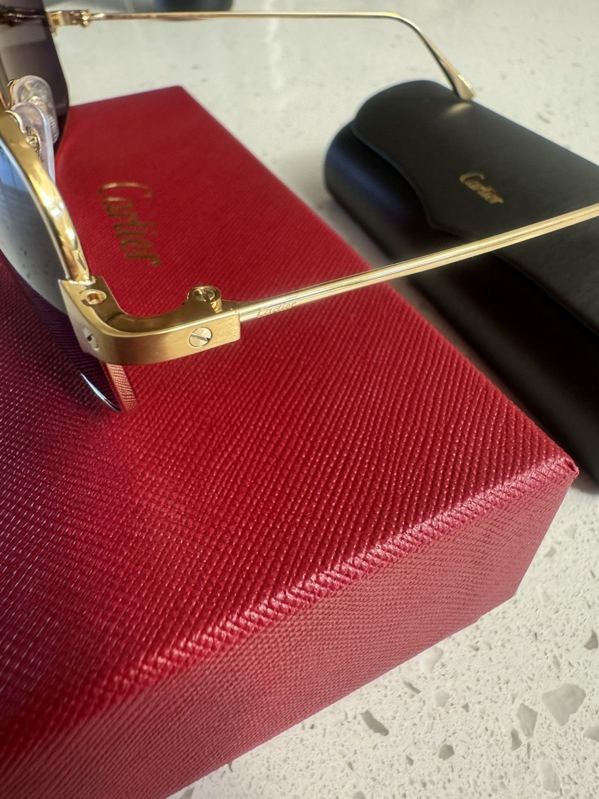 Cartier CARTIER CALFSKIN SQUARE SUNGLASSES Size ONE SIZE - 4 Thumbnail