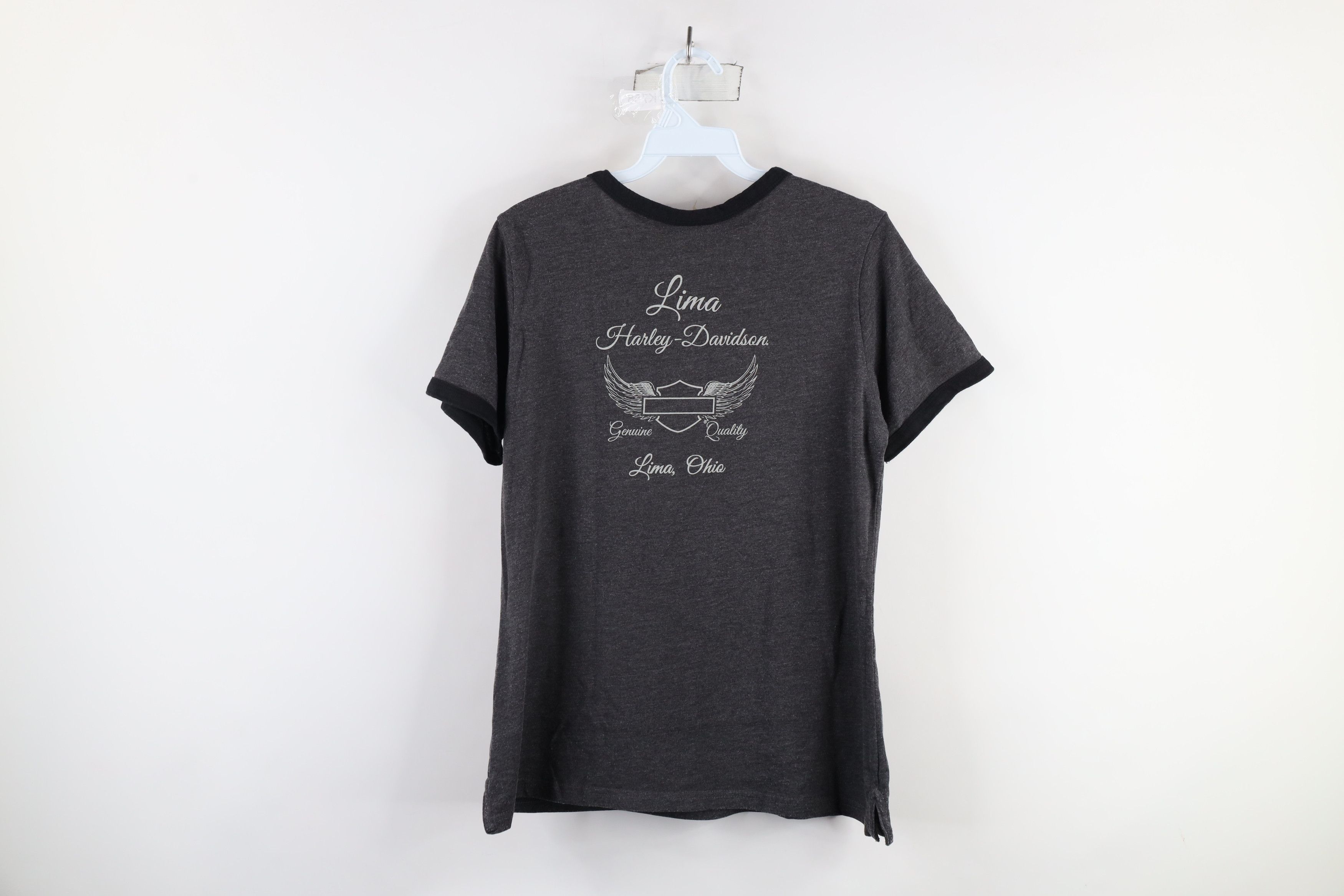 Harley Davidson × Vintage Vintage Y2K Harley Davidson Spell Out Ringer T-Shirt Gray Size L / US 10 / IT 46 - 10 Thumbnail
