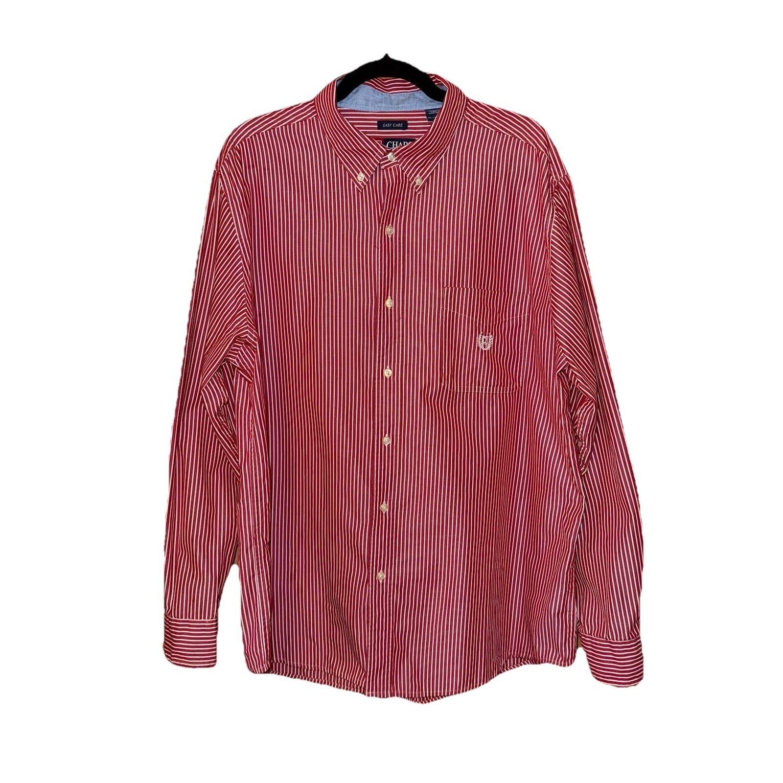 Chaps Chaps Easy Care Button-Up Shirt Men's Size XL Red White Size US XL / EU 56 / 4 - 1 Thumbnail