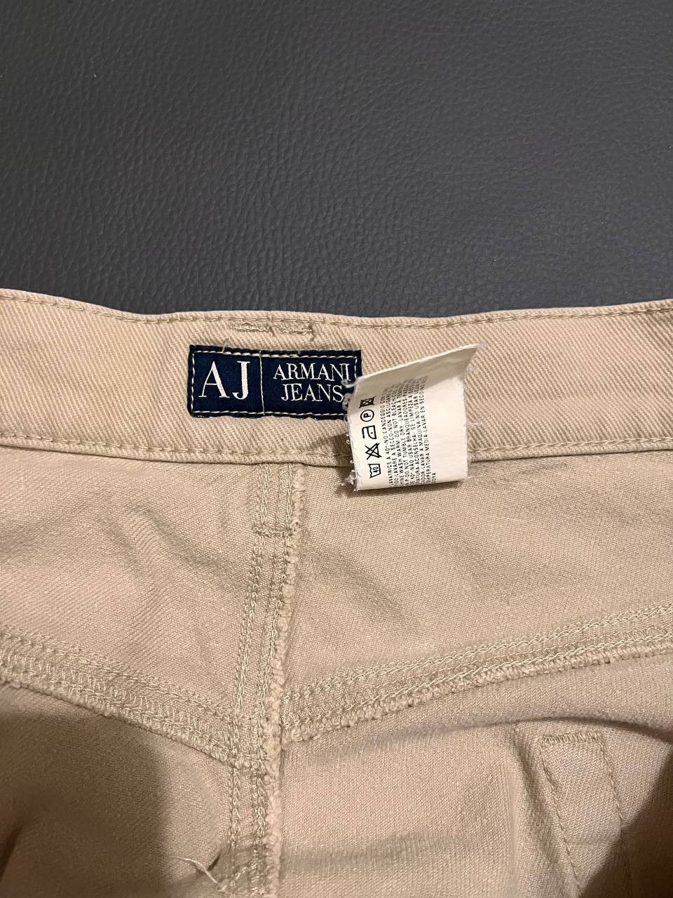 Designer × Giorgio Armani Vintage Armani Jeans Metal Logo Brown Denim Pants Beige Size US 34 / EU 50 - 3 Thumbnail