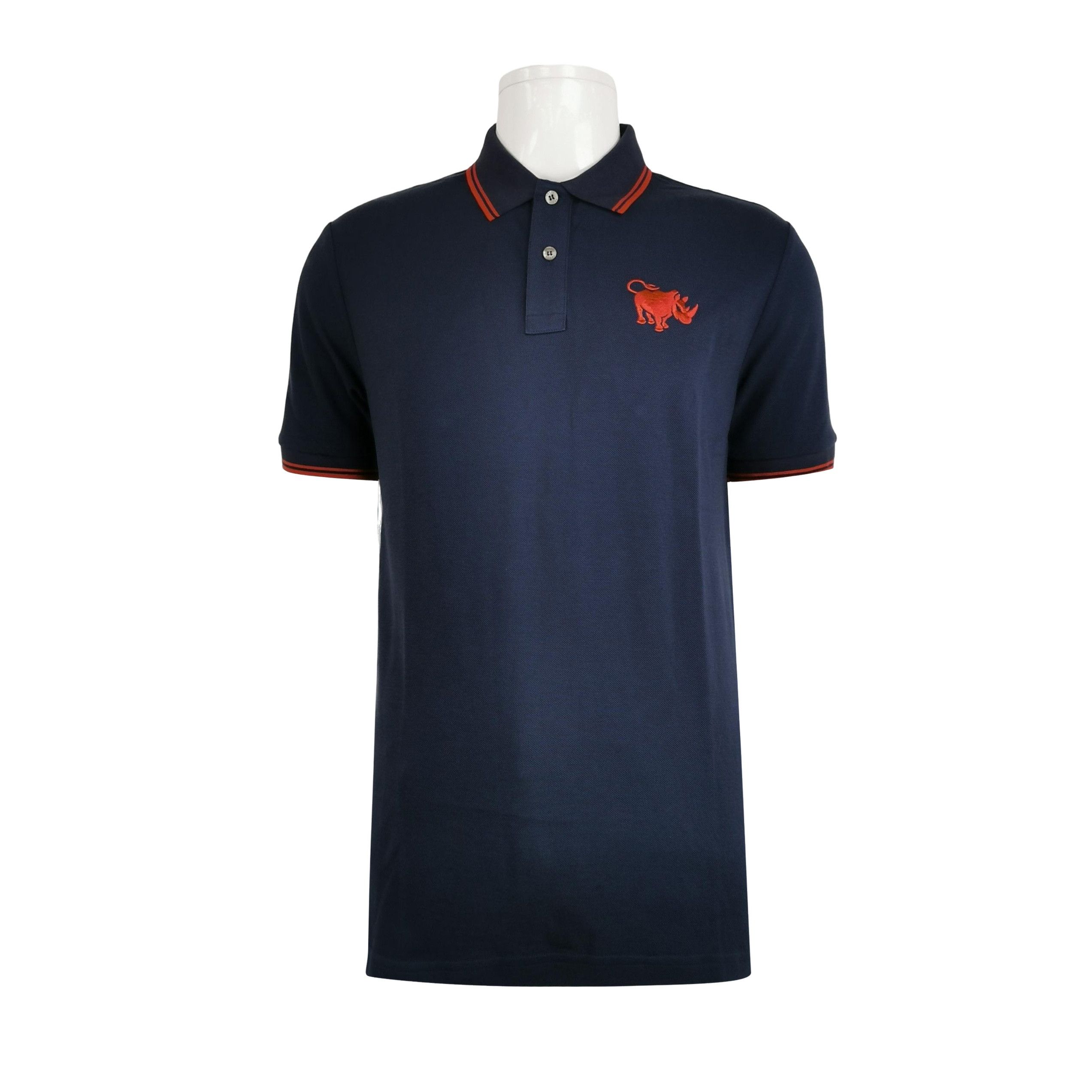 Prada Prada Rhino Embroidery Striped Polo Shirt L Size US L / EU 52-54 / 3 - 1 Thumbnail