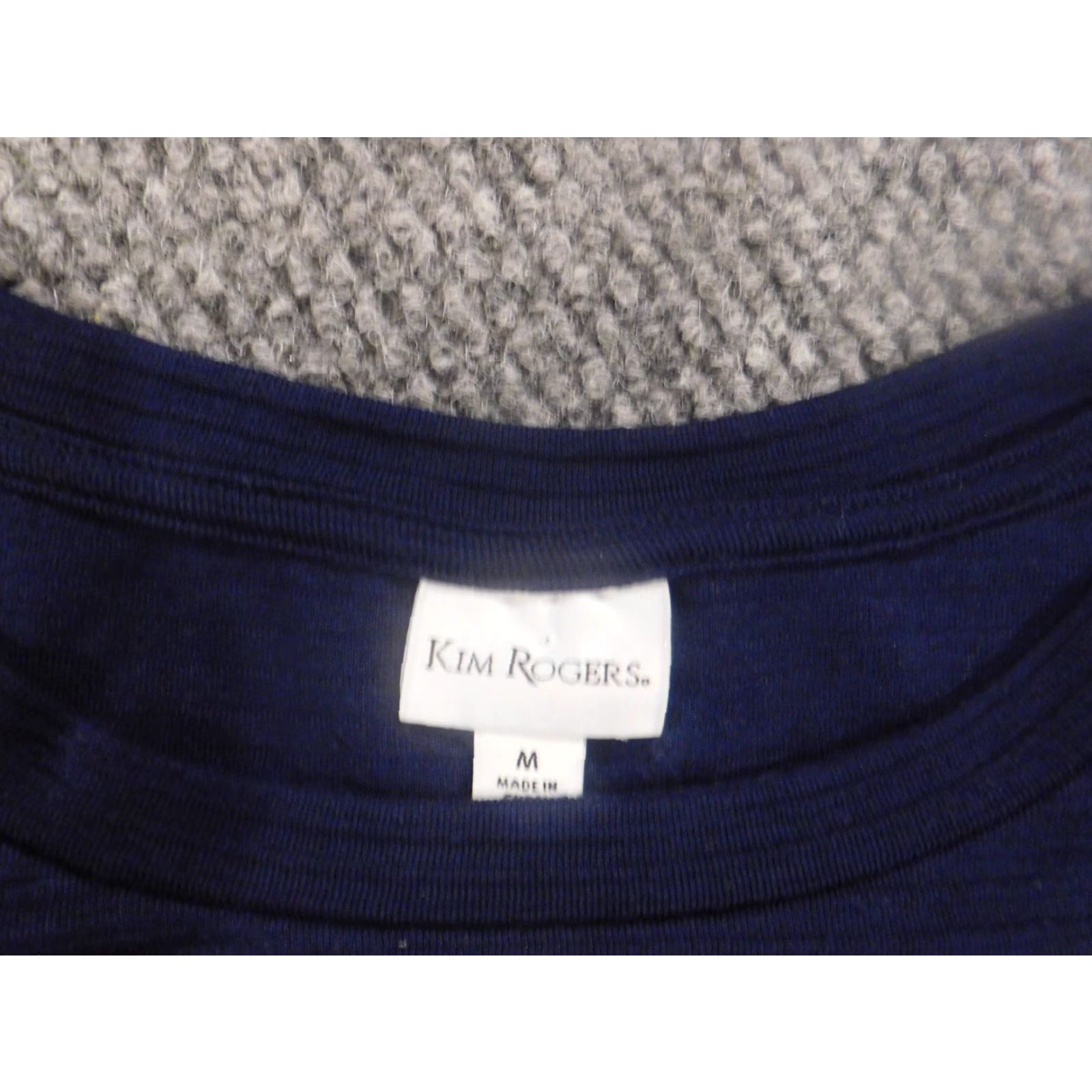 Layer 8 Kim Rogers Blouse Womens M Blue Crew Neck Short Sleeve Cap Sleeve Lyocell Rayon Stretch Button Pullover Casual Regular Flower Pattern Basic Vintage No Size M / US 6-8 / IT 42-44 - 4 Thumbnail