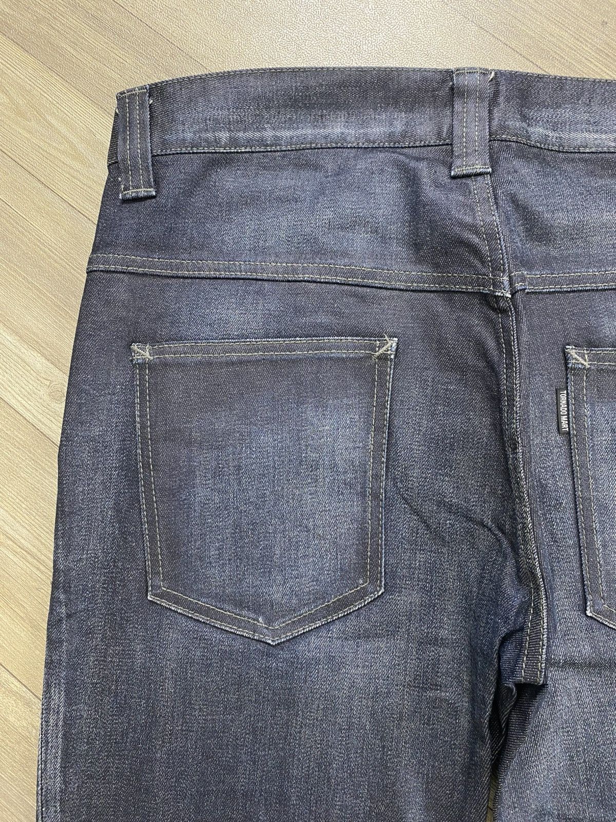Tornado Mart 2000s Tornado Mart Waxed Clawmark Distressed Flared Jeans Size US 34 / EU 50 - 14 Thumbnail