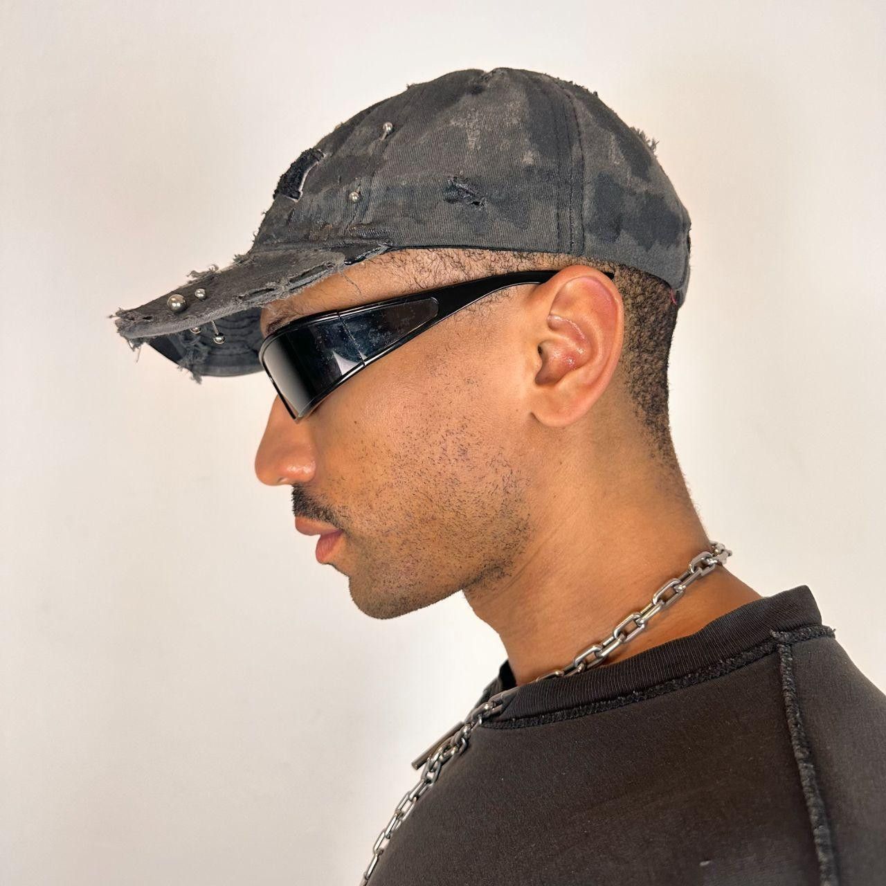 Other ASTROBOI* 'New York Grunge' Black Pierced Distressed Hat Size ONE SIZE - 4 Thumbnail