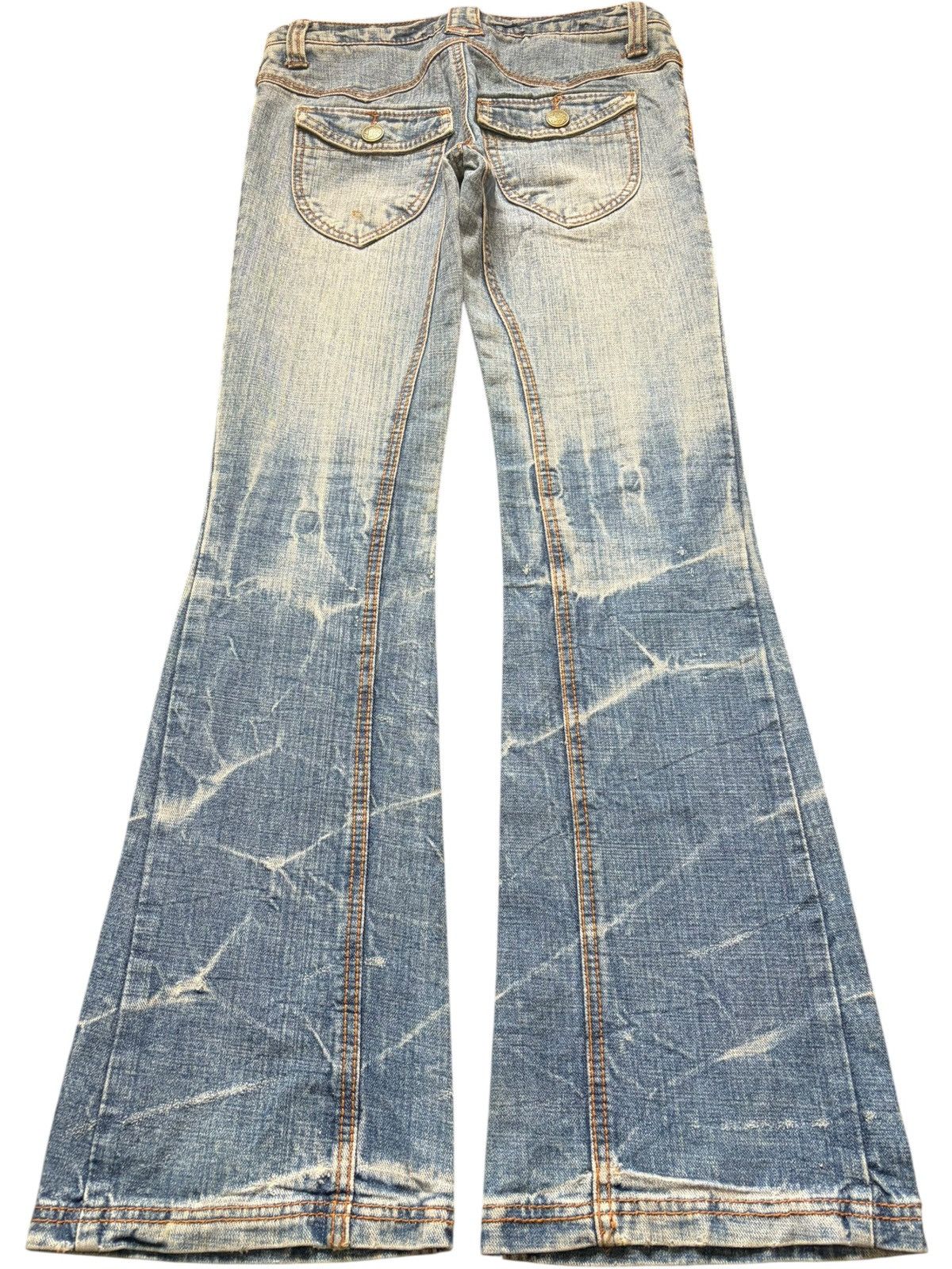 Diesel Vintage Japanese Brand Distress Low Rise Flare Jeans Size 29" - 2 Thumbnail
