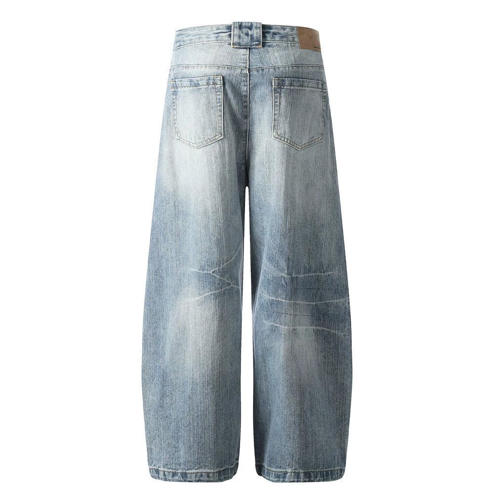 Vintage Men's retro loose wide-leg punk patchwork scimitar jeans Size US 34 / EU 50 - 2 Thumbnail