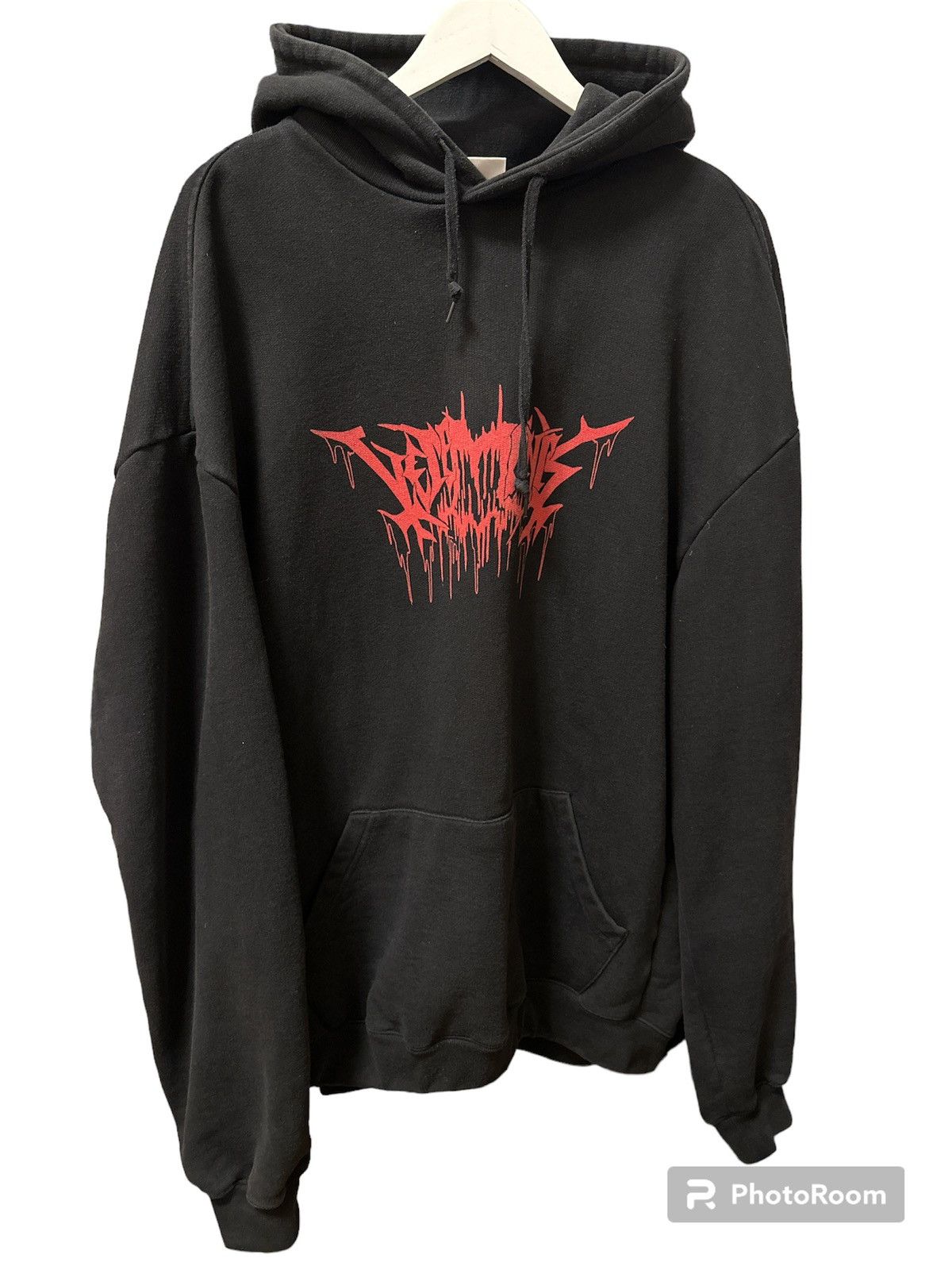 Image of Vetements Metal Tour Hoodie in Black, Men's (Size Small)