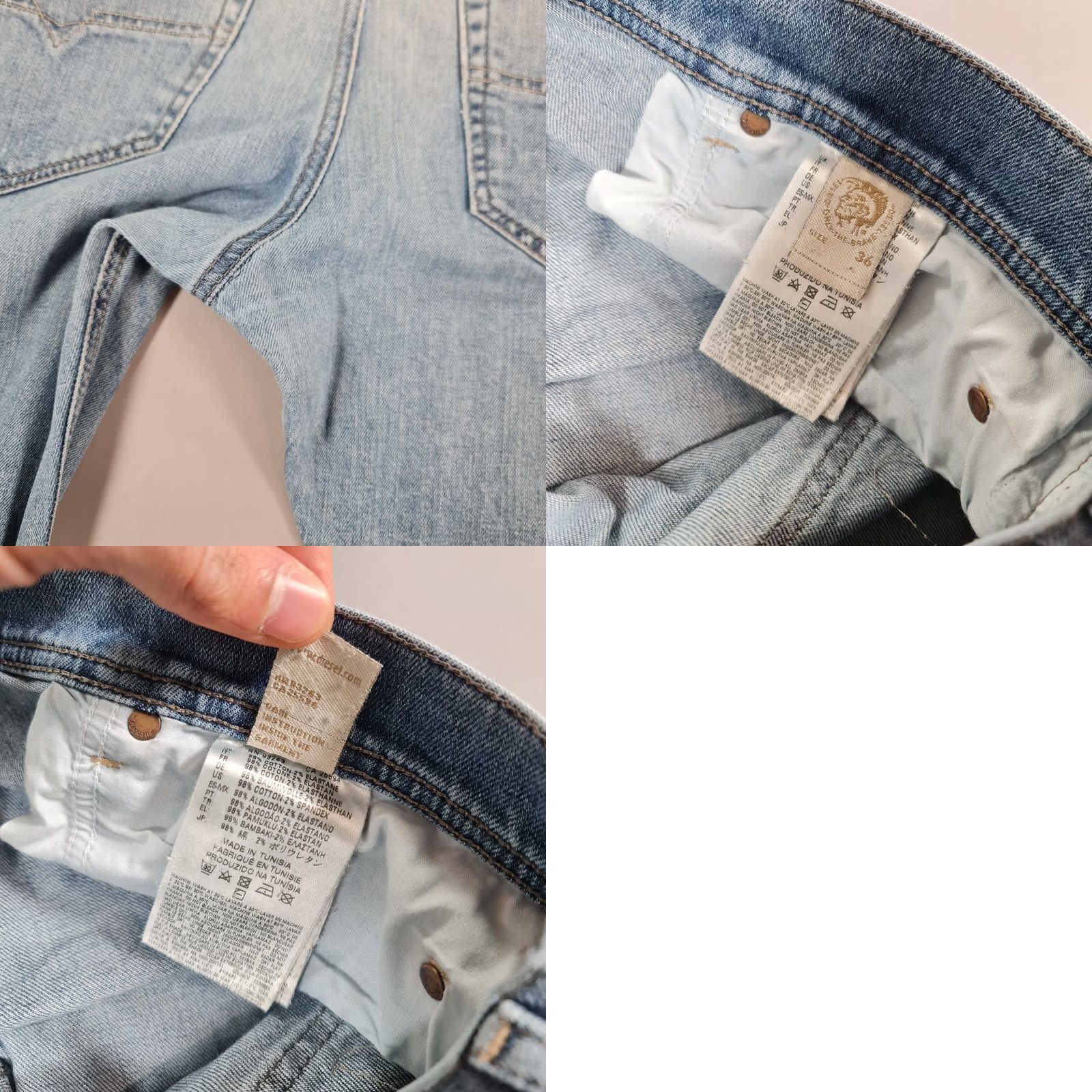 Diesel Diesel Jeans W36 L29 Tepphar Slim Stretch Denim 0982H Carrot Blue 5-Pocket Mens Regular Cotton Size US 36 / EU 52 - 9 Thumbnail