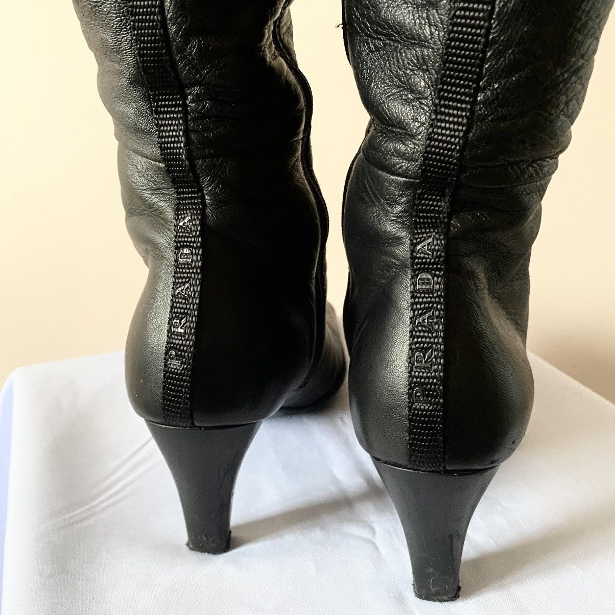 Prada Vintage Prada Milano Knee Buckle Boots Black Belts Archive Size US 7.5 / IT 37.5 - 8 Thumbnail