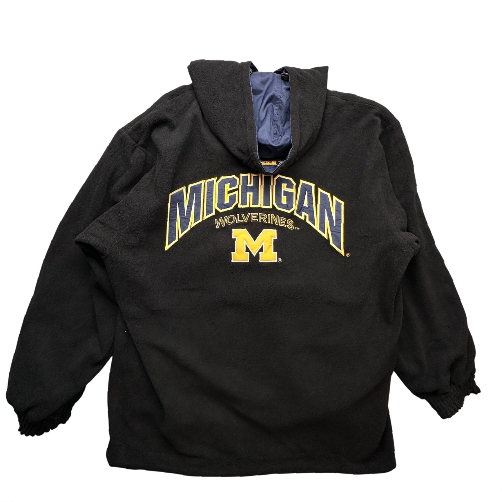 Vintage VINTAGE Colosseum Michigan Wolverines Fleece Nylon Reversible Jacket Mens XL Black Size US XL / EU 56 / 4 - 2 Thumbnail