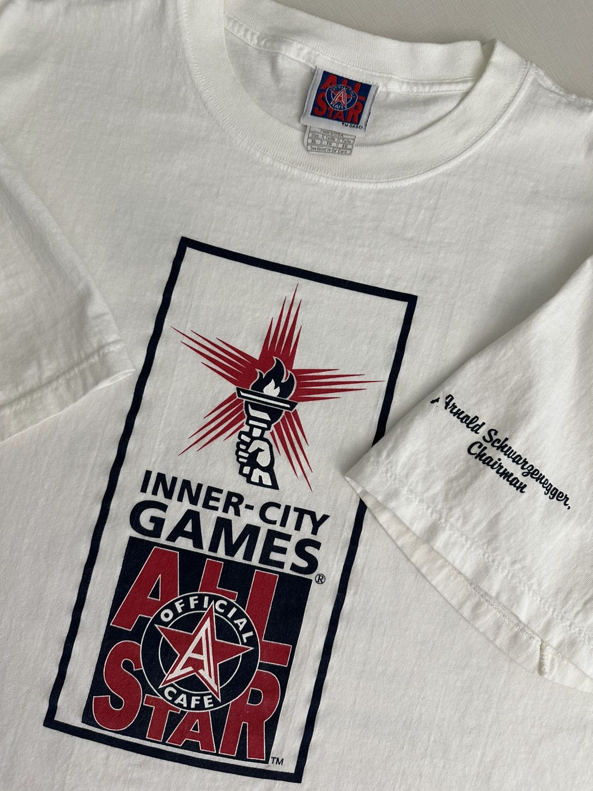 Vintage 90's Inner City Games All Star Cafe Arnold Schwarzenegger Size US XL / EU 56 / 4 - 6 Thumbnail