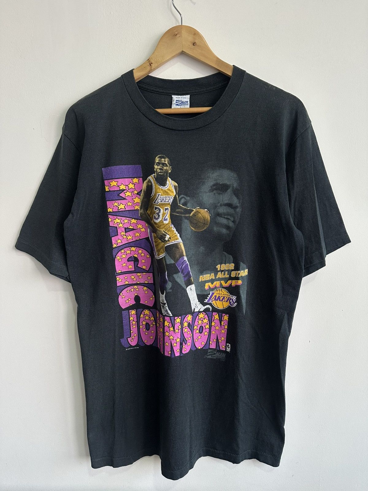 NBA × Rap Tees × Vintage Vintage 90’s Magic Johnson MVP NBA ALL STAR USA RARE Size US L / EU 52-54 / 3 - 2 Thumbnail